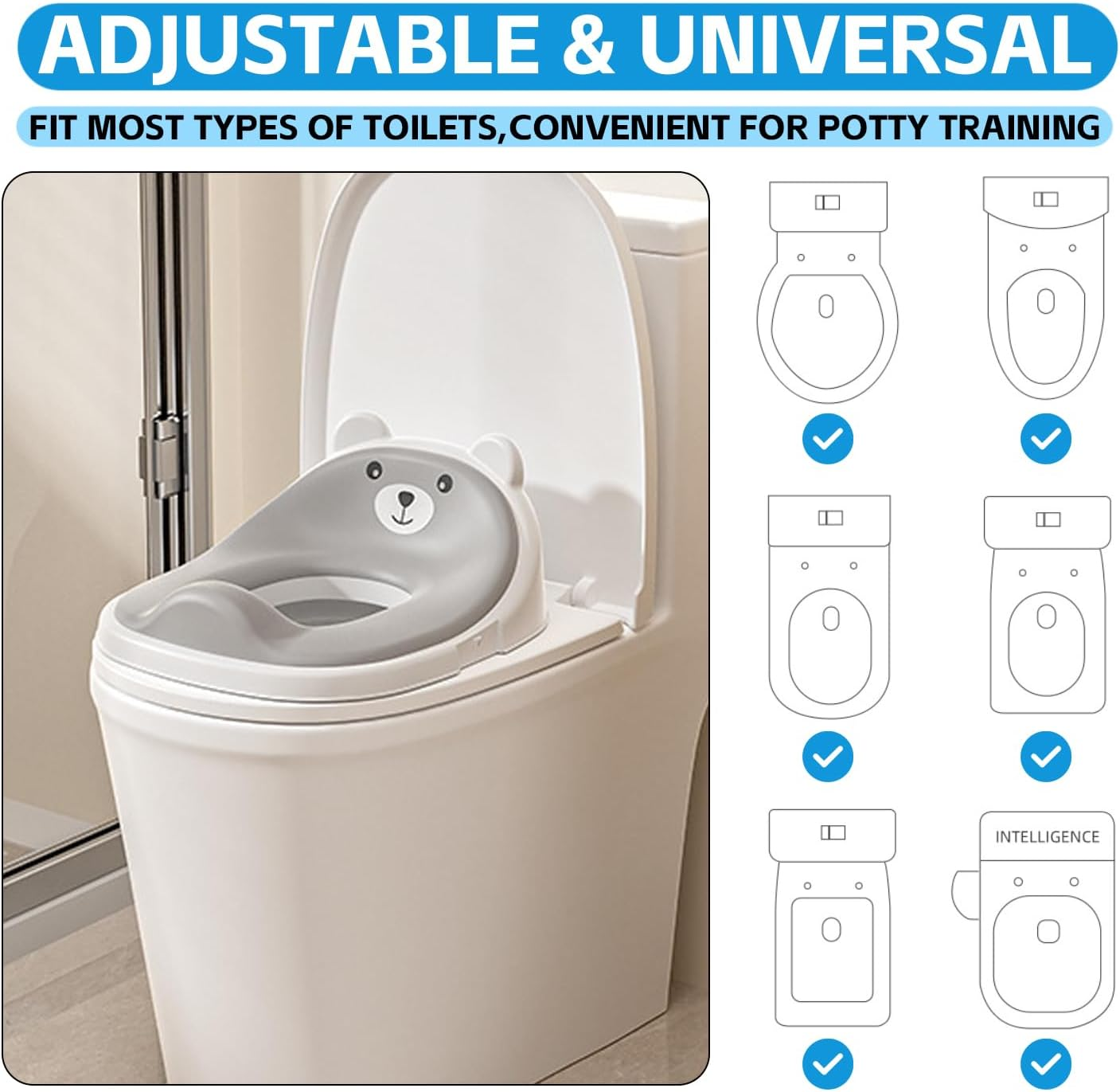 3-In-1 Kids Potty Training Seat, Bear Design Toddler Toilet with Step Stool & Removable Potty Chair, Non-Slip, Splash Guard, Easy to Clean image number 4