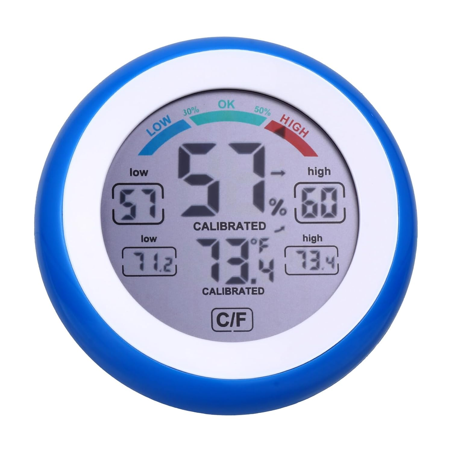 Digital Indoor Thermometer Hygrometer Touchscreen LCD round Temperature Humidity for Home Office Bedroom with Stand and Wall Mount Design image number 3