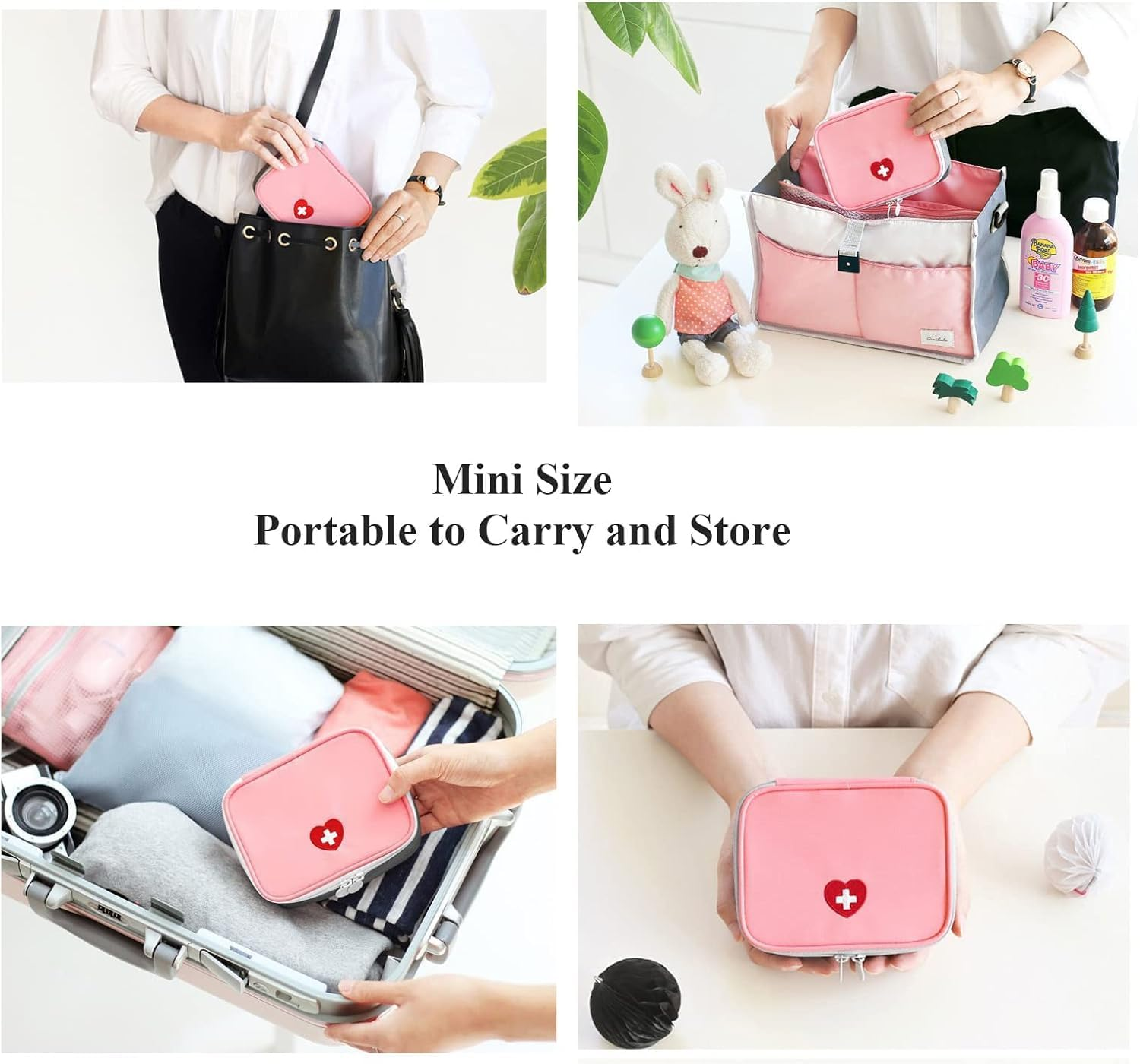 Mini Medical Bag Empty Travel First Aid Bag, 2Pcs Portable Empty First Aid Bag Travel Medicine Pouch,Empty Travel Medicine Bag Small Medical Organizer Storage Pouch,Empty First Aid Bag Medicine Pouch image number 2