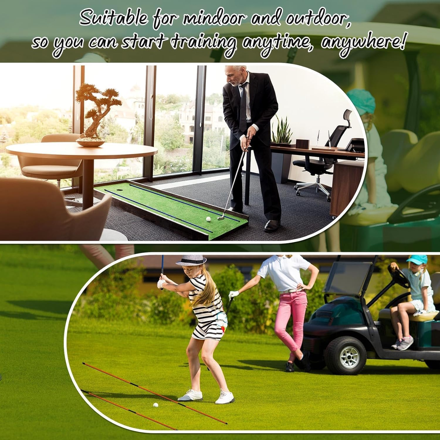 Taicols Golf Alignment Stick, 2Pcs Collapsible Golf Practice Rods, Full Swing Trainer Golf Indicator Posture Corrector with Clear Tube Case Portable Golf Training Equipment for Aiming Putting - Red image number 6