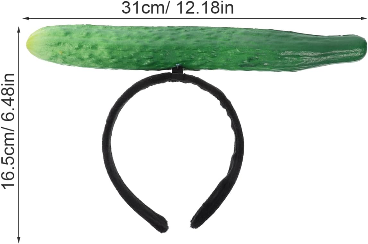 Beaupretty Vegetable Headband Funny Chinese Cucumber Headband 3D Makeup Headband Spa Hair Band Face Wash Headband Elastic Skin Care Head Wrap Hair Accessories image number 2