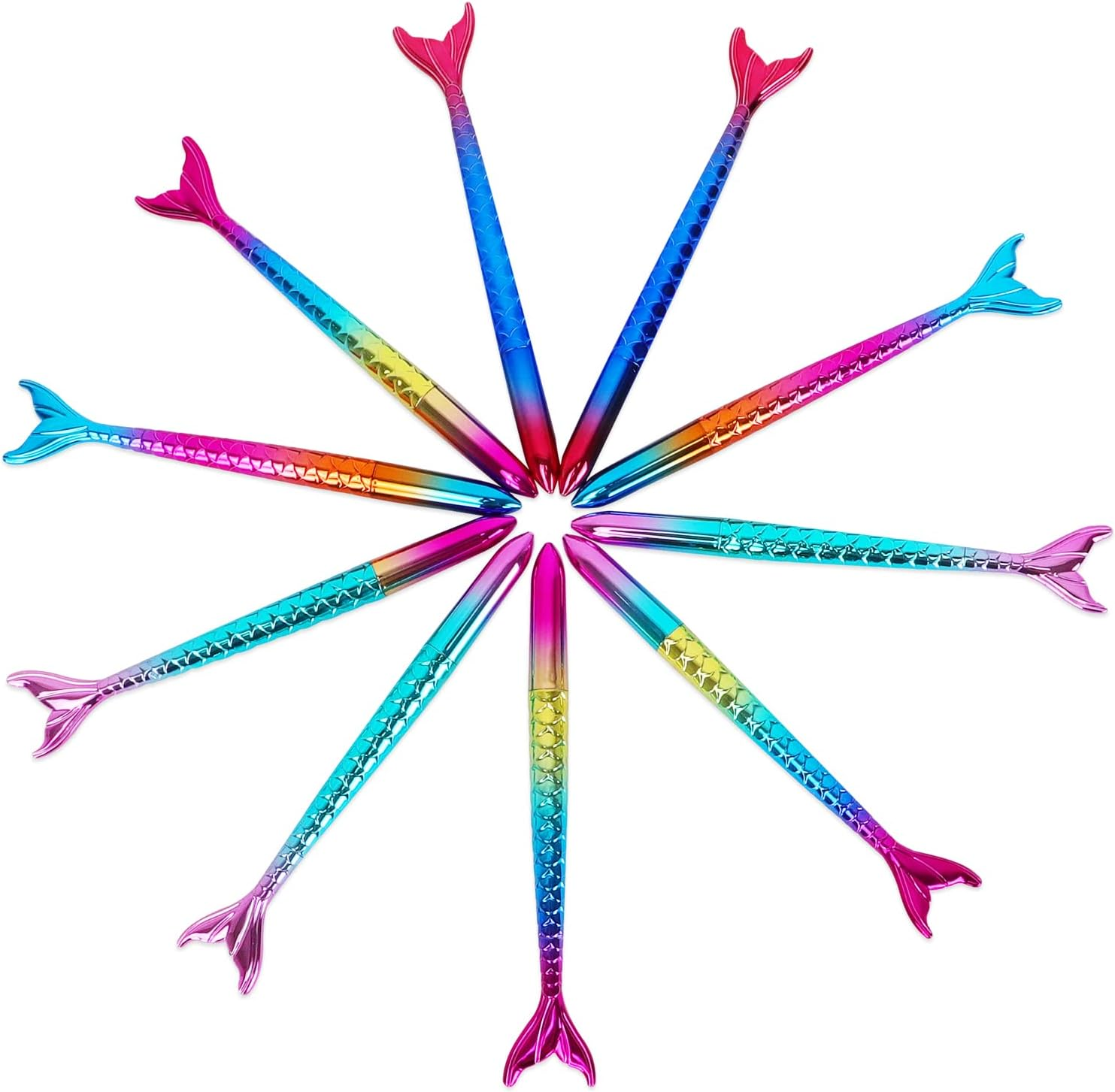 10 PCS Fish Pen, Gel Ink Pens, Rolling Ball Gel Pens Ballpoint Pens, Mermaid Shaped Pens, Fashion Cute Fish-Shaped Pen, School Office Home Party Gift Decor image number 2