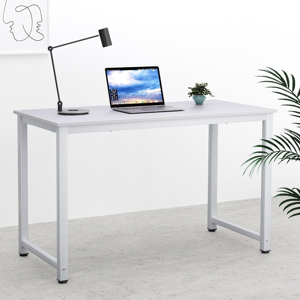 Artiss Computer Desk, 120Cm Length Office Laptop PC Desks Study Student Table, Home Gaming Furniture for Room, with Drawers Cabinet Wide Spacious Desktop Metal Legs White image number 5