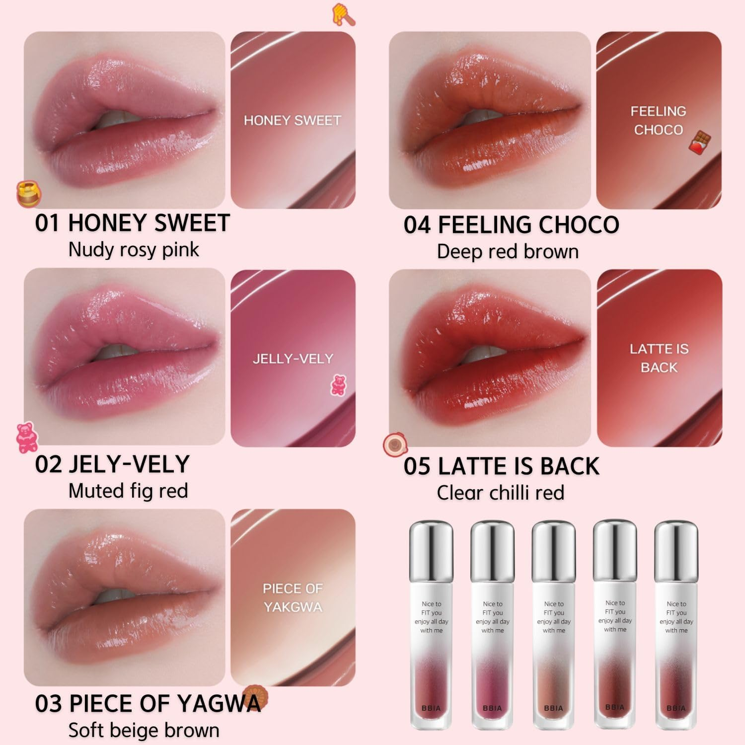 BBIA Water Fit Tint - Extreme Persistence Long-Lasting Watery Glow Fixing Tint Lightweight High Pigment Clear Colors Non-Smudging Glowy Finish Korean Daily Lip Makeup (03 PIECE of YAKGWA, Pack of 1) image number 2