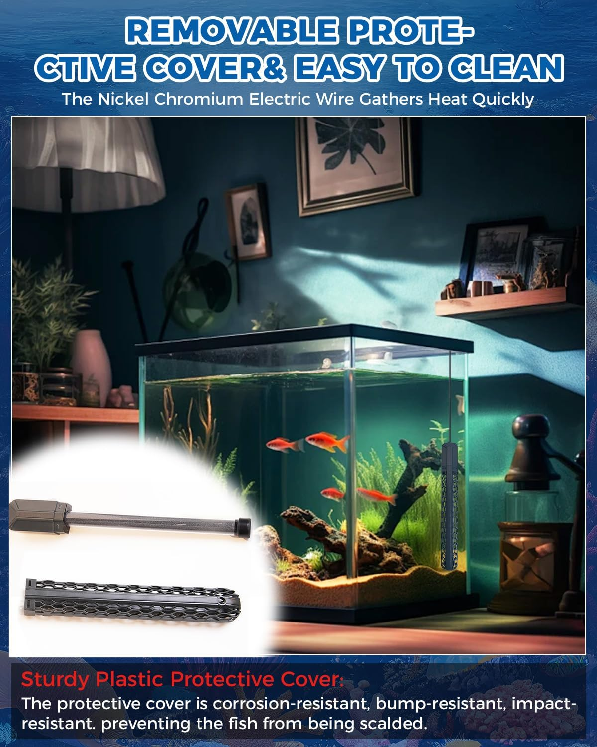 Doright Aquarium Heater 300W, Fish Tank Heater with Intelligent LED Digital Display Thermostat Controller, Fish Tank Heaters for Tropical, Aquarium Heaters for 250L Freshwater Saltwater image number 3