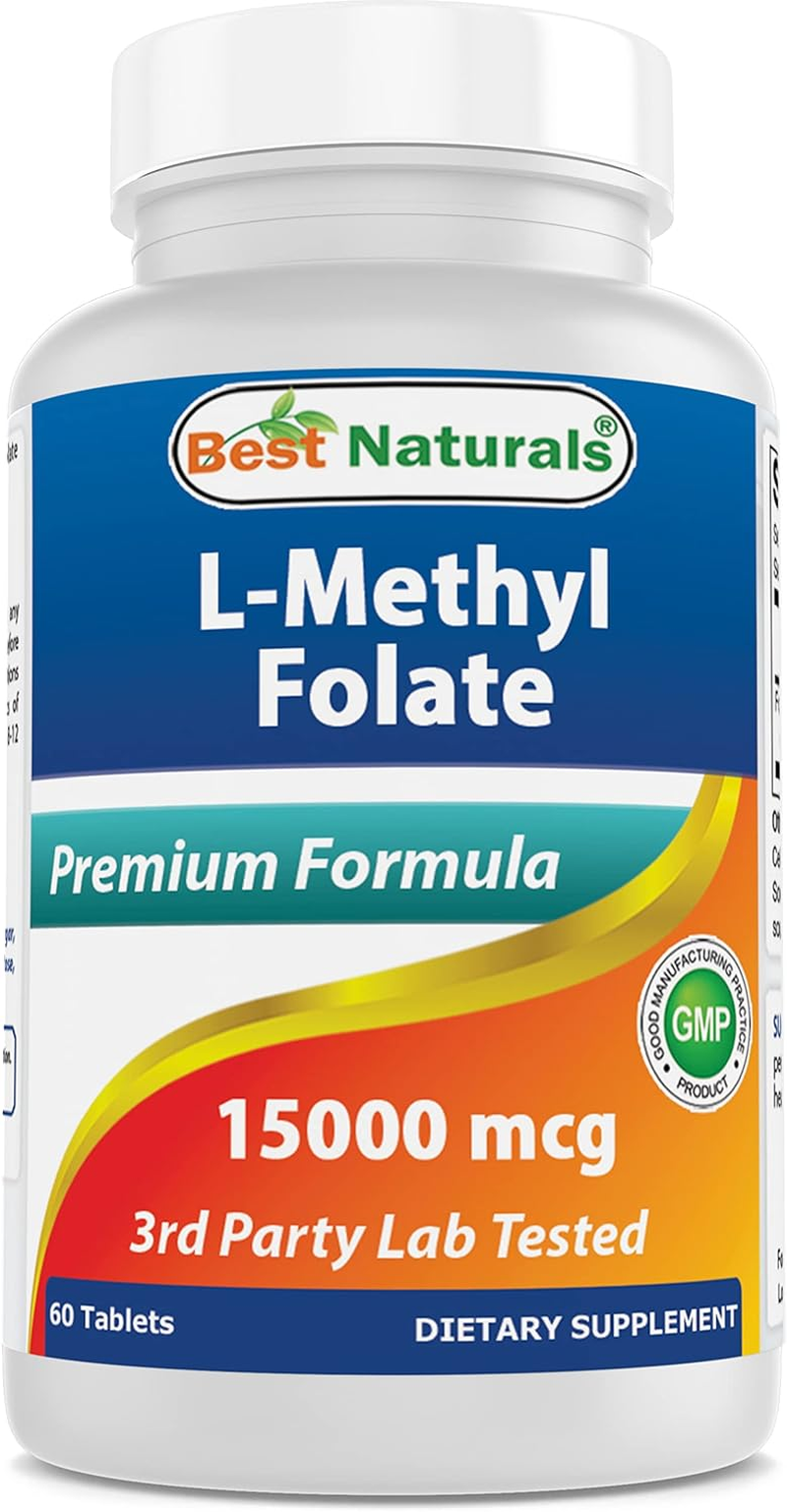 Best Naturals Methyl Folate 15000 Mcg 60 Tablets