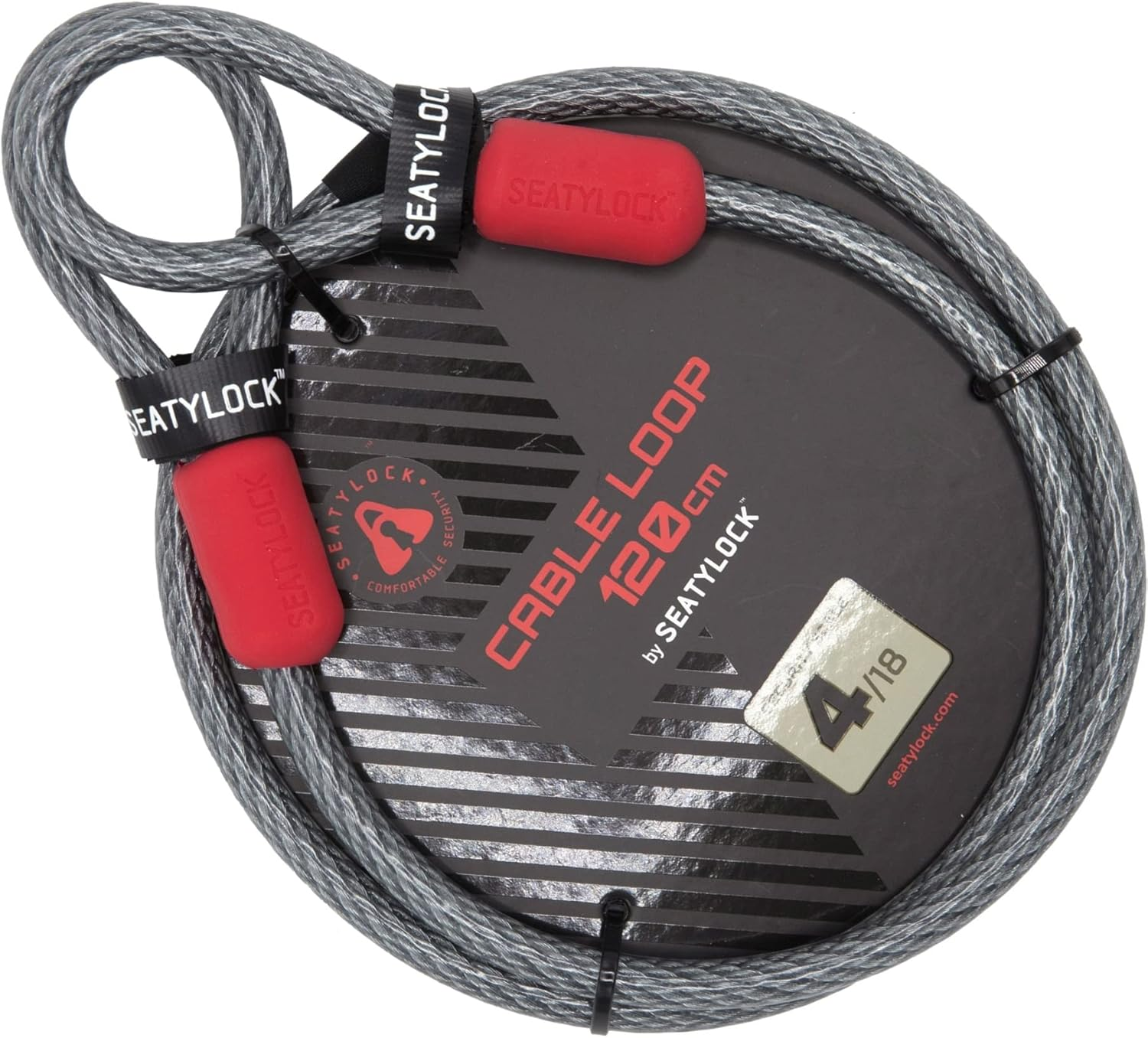 Seatylock Bike Cable Lock - anti Theft Triple Braided Steel Cable with Loops for Bike Security - Universal Fit Flexible Large Locking Cables for U Lock D Lock Chain Lock or Folding Lock - 120 Cm image number 5