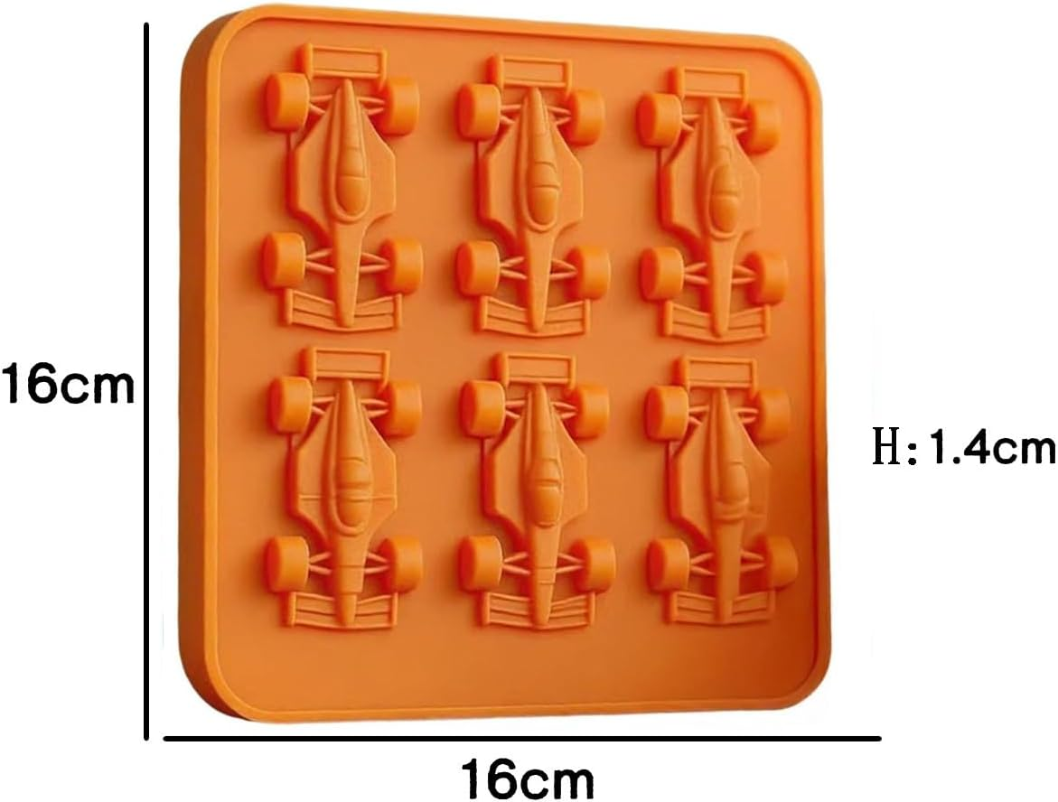 Xiaaofea Formula Racing Car Ice Mold, 6 Cavity 3D Food Grade Silicone Ice Cube Tray, Easy Release Mold for Themed Tumblers, DIY Baking Chocolate Candy Making Tools image number 5