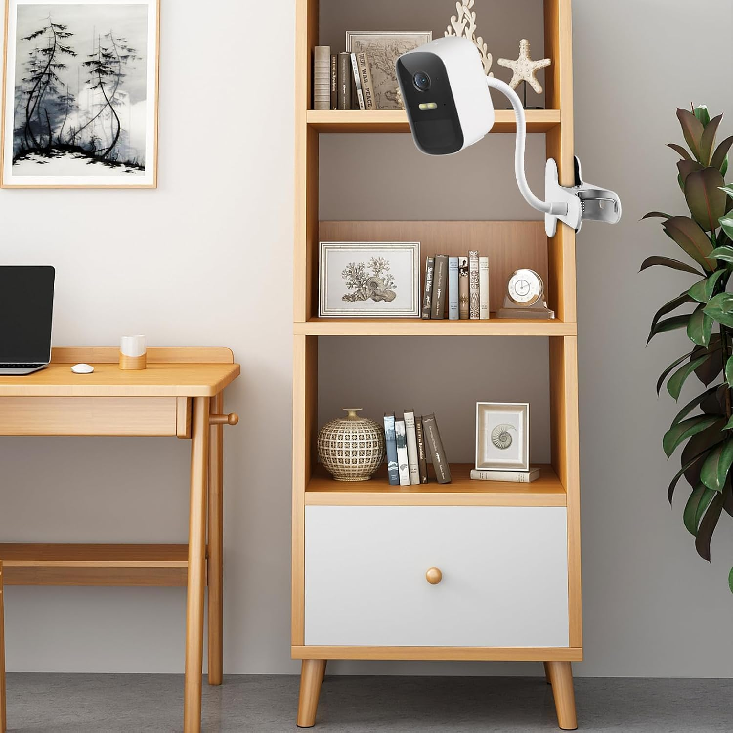 Security Camera Mount for Eufy Solocam S220/C210, Eufycam 2C/2C Pro, 3/S330, 3C/S300 Security Camera and Other Cameras with 1/4 Threaded Hole, Sturdy Flexible Clip Mount without Tools image number 6