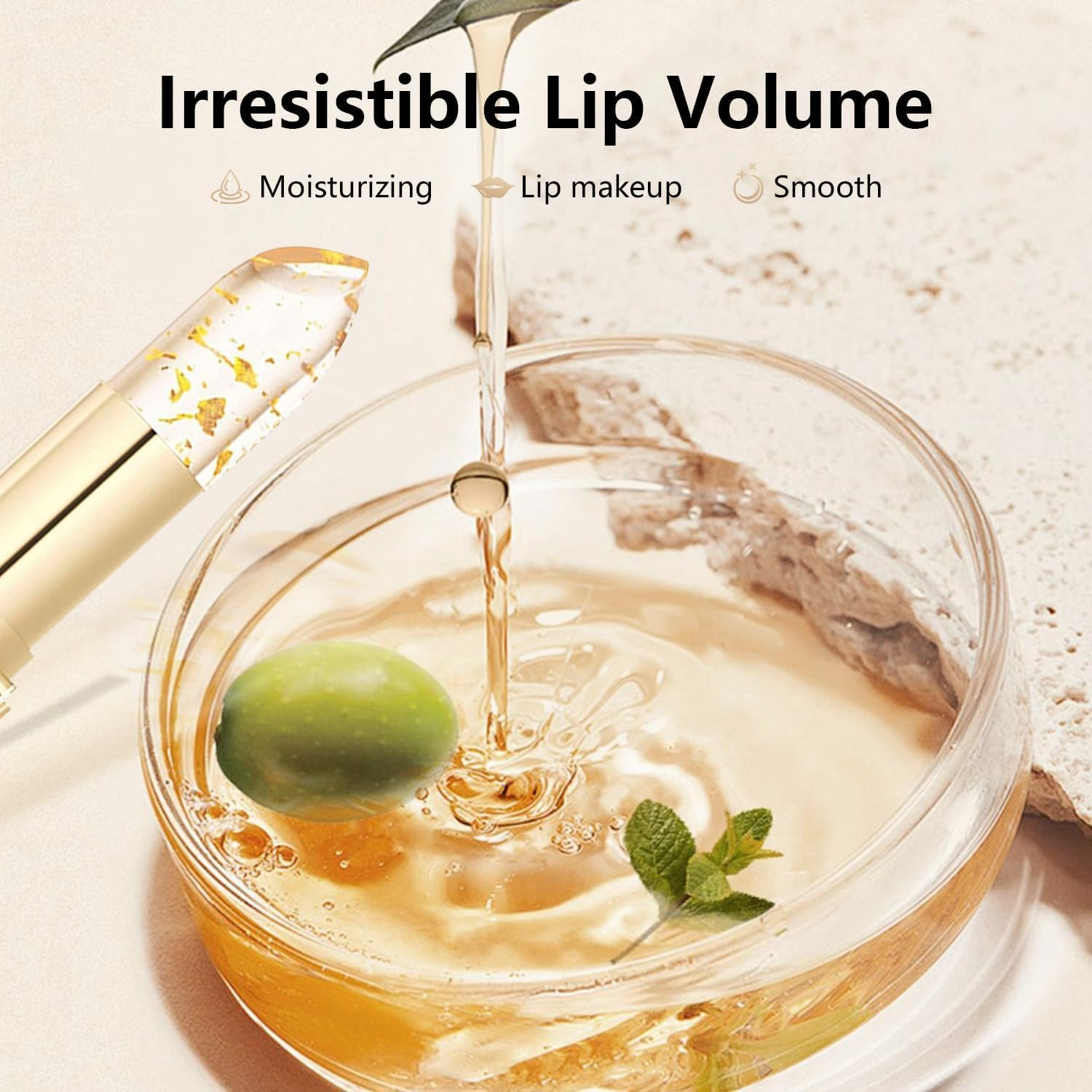 Transparent Gold Crystal Color Changing Lipstick,Glossy Shine Lips/Tick for Women All Skin Types,Extreme Lip Plumper & Long Lasting 12H,Full-Looking Tinted Lips/Tick for Women (2 PCS) image number 5