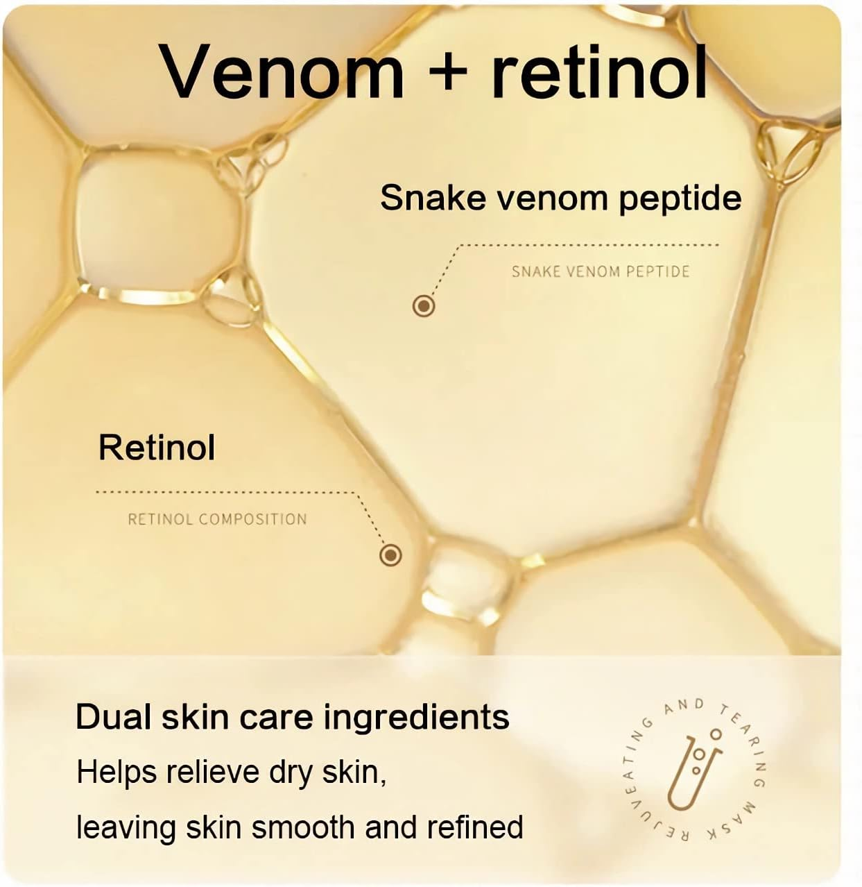 Retinol Snake Venom Gold Mask, Retinol Snake Venom Peptide Anti-Wrinkle Moisturizing Mask, Collagen Gold Peel off Face Mask for Moisturizing anti Aging,Removes Blackheads & Oils (3Pcs) - 3Pcs image number 6