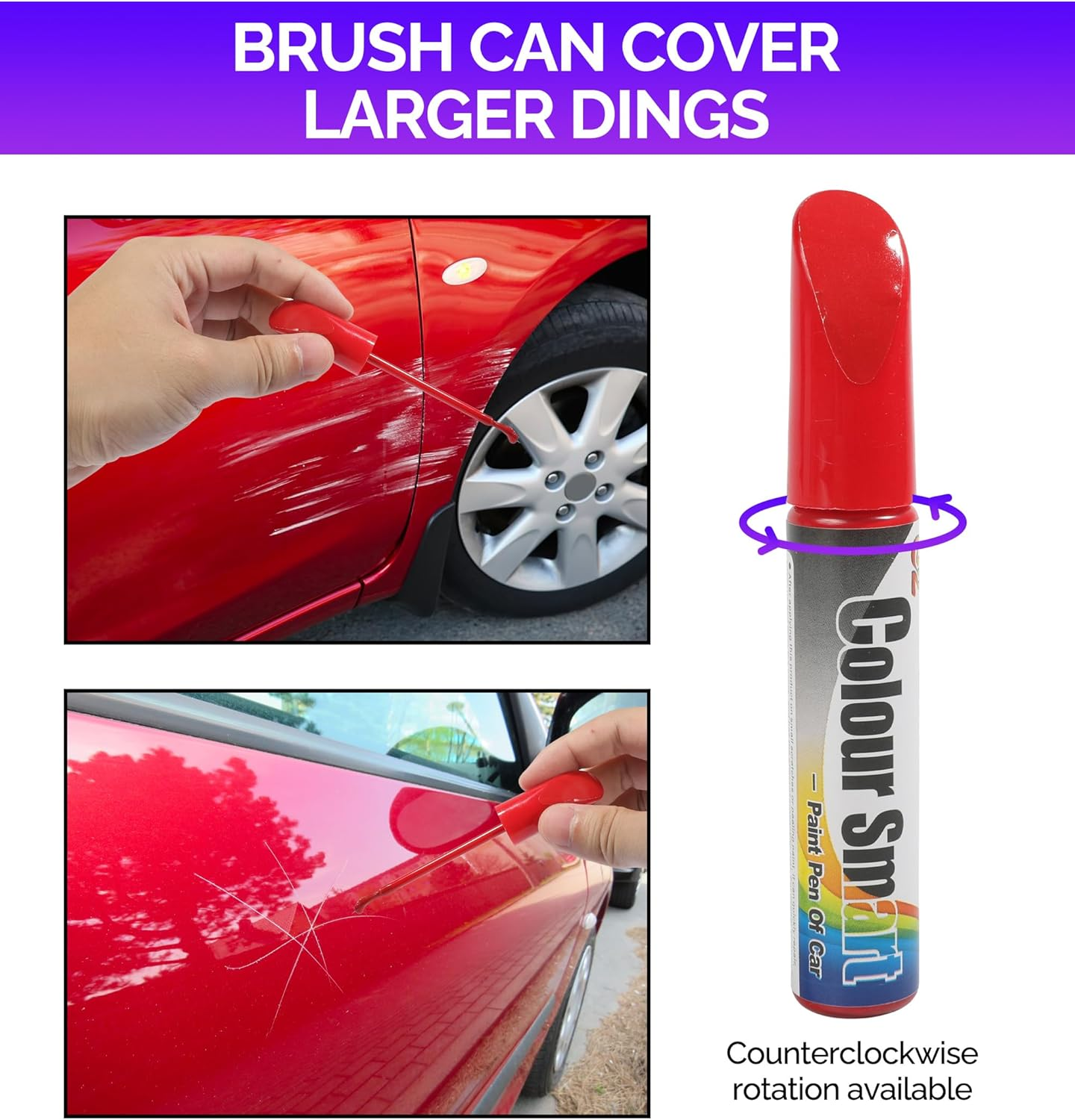 RACOONA Car Touch up Paint, Red, 1 Ml, Automotive, Car Paint Scratch Repair Pen, Outdoor Use, Rust Resistant - Silver image number 3