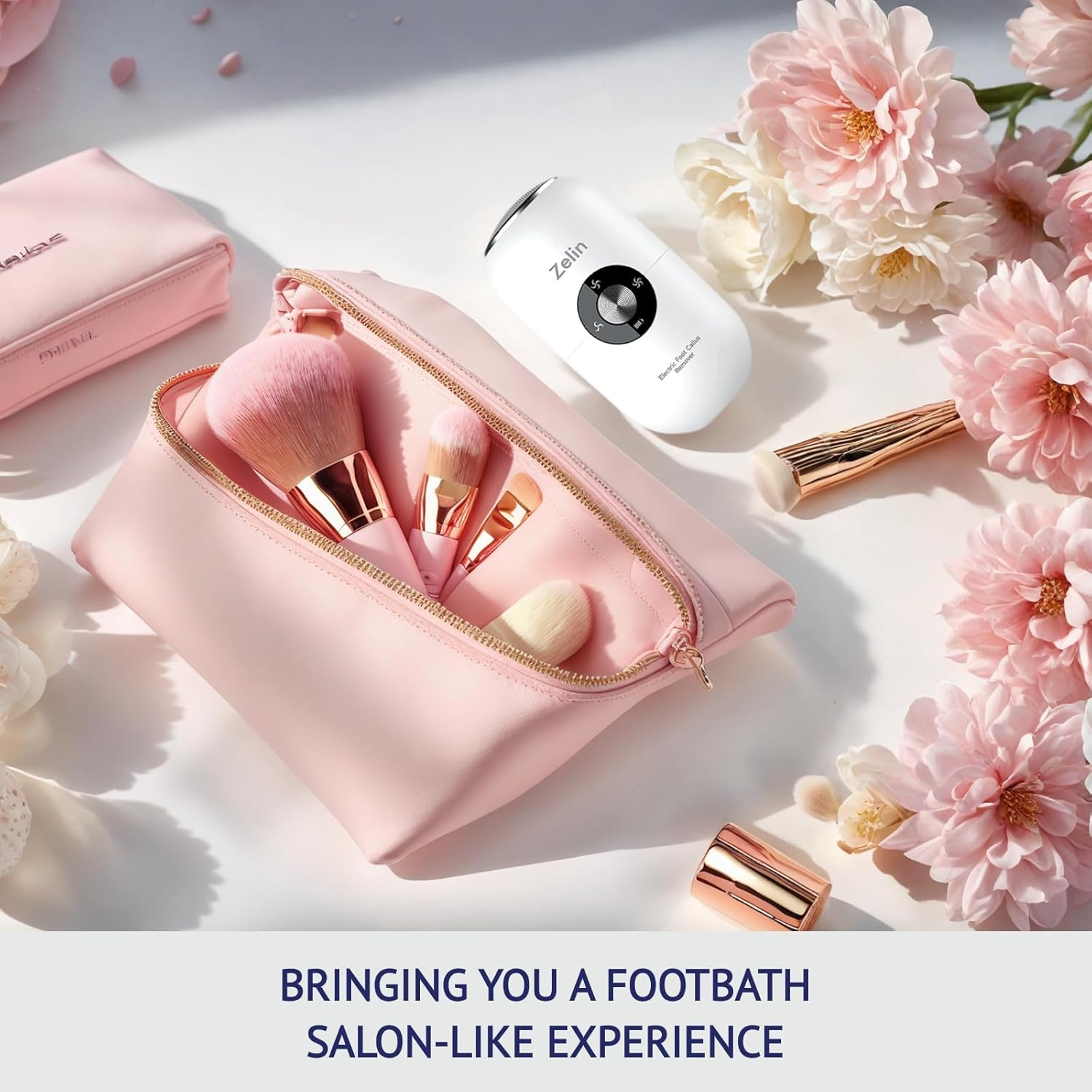 Zelin Electric Foot Callus Remover with Stainless Steel Heads, 3-Speed Adjustable, LED Display, Compact and Portable Feet Grinder for Cracked Heels and Dry Elbows image number 5