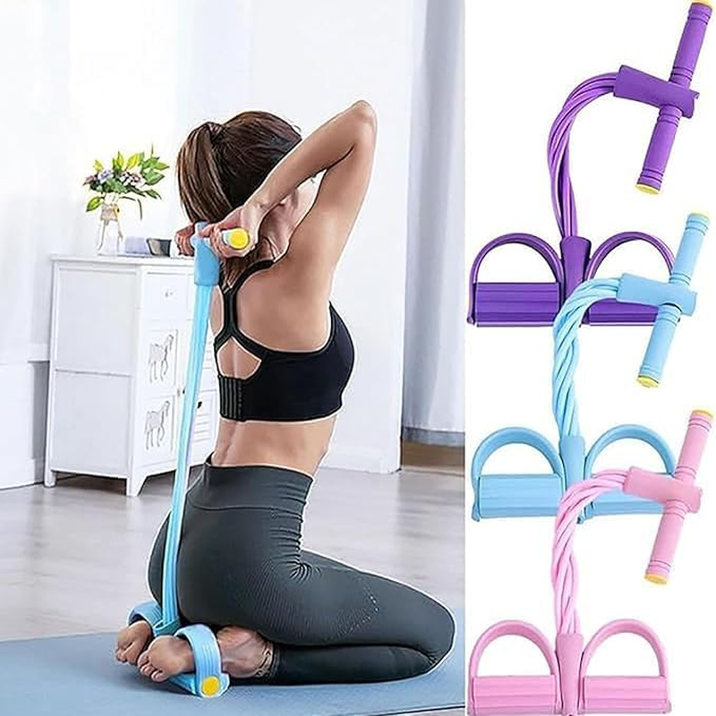 Multifunctional Tension Cor, Multi-Fonction Tension Rope 4/6/8 Tubes Resistance Bands with Handles, Stirrup Puller for Exercise for Women, Foot Pedal Resistance Band for Men Women image number 6