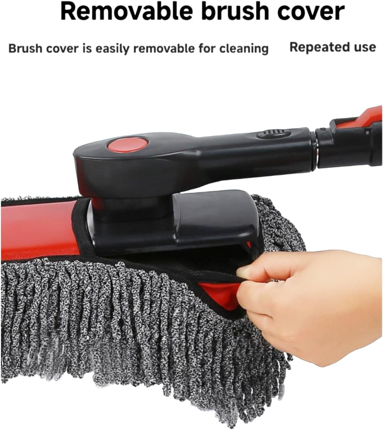 Scratch Free Car Duster with Extendable Telescoping Handle Wax Cotton Hair Large Auto Brush for Dust Pollen Removal Car Truck RV Motorcycle Interior Exterior Cleaning image number 3
