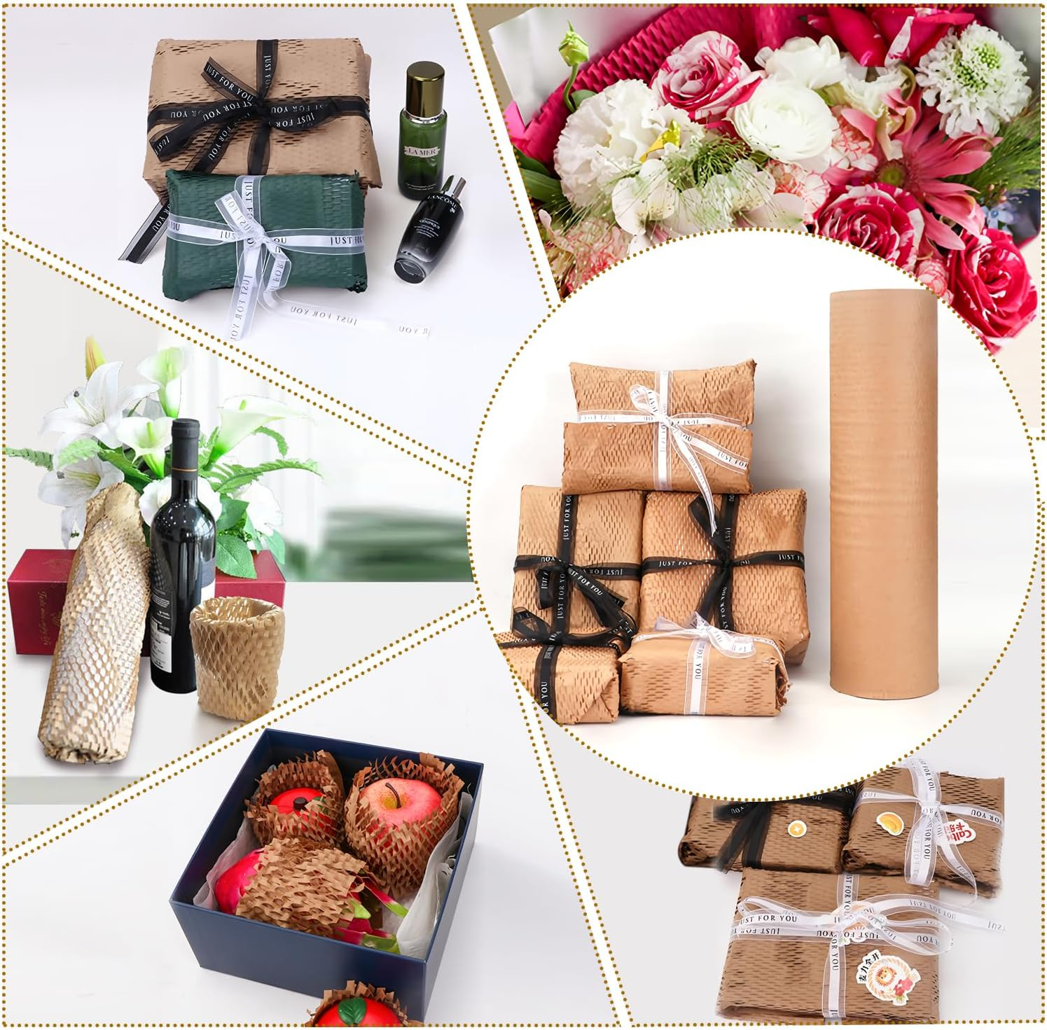 RINGSUN Honeycomb Bubble Wrap Roll, 30 * 1000Cm Cushion Packing Wrap for Secure Moving Shipping, Recyclable Paper Bubble Wrap Perfect for Fragile Protection image number 6