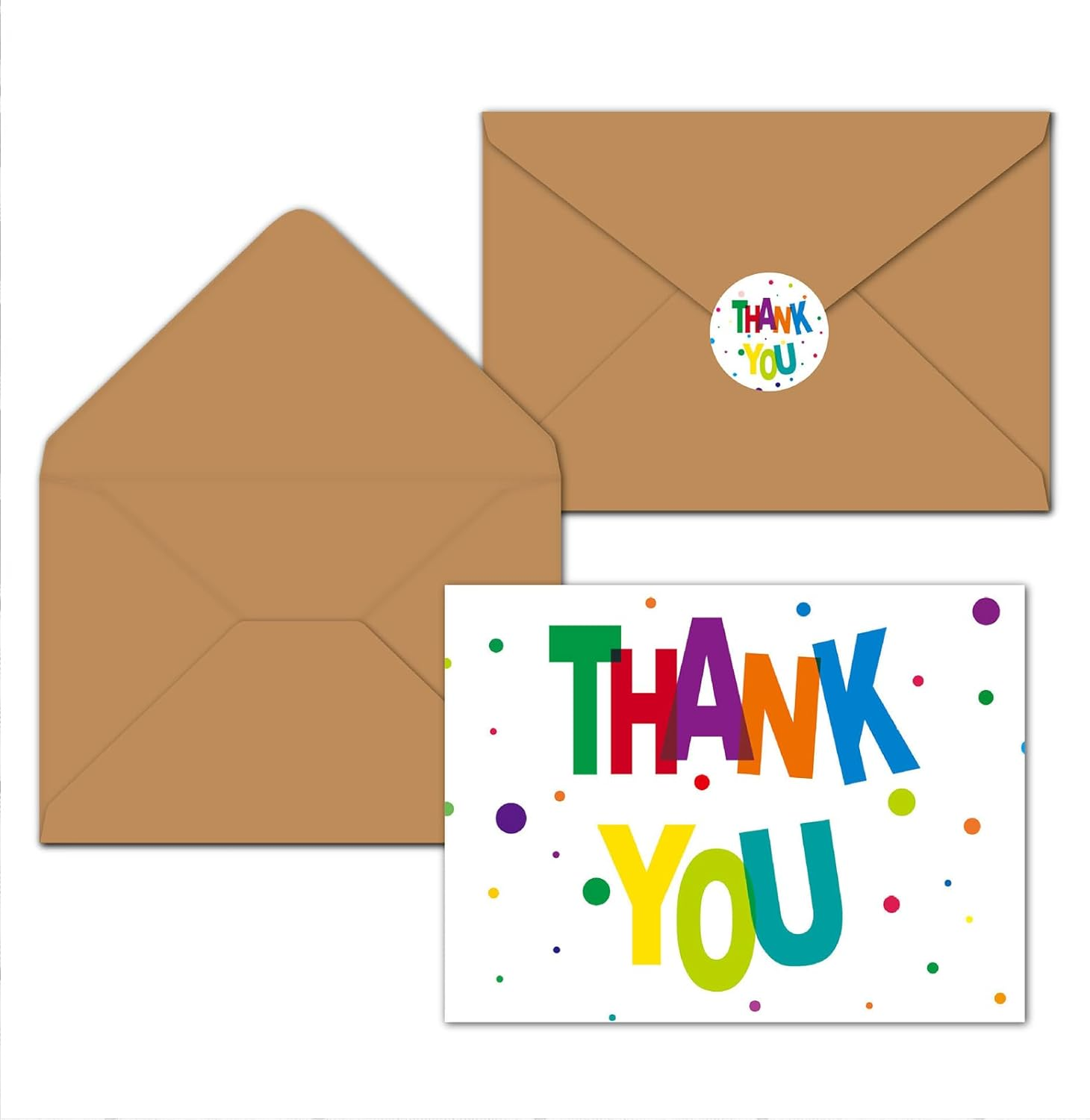 SYTHAK 16PCS Thanks You Cards,With Envelopes and Sticker,Each Greeting Cards Includes 8 Watercolor Designs Blank inside Appreciation Card for Teacher Kids Thanksgiving Christmas.4.1 X 3 In image number 4