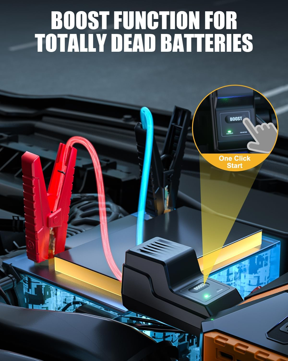 VTOMAN V10 3500A Jump Starter, Portable Car Starter (9.5L Gas,7.5L Diesel Engine) 12V Lithium Jump Box, Auto Battery Booster Power Pack, Car Battery Charger Jumper Starter with Type C Quick Charge image number 1