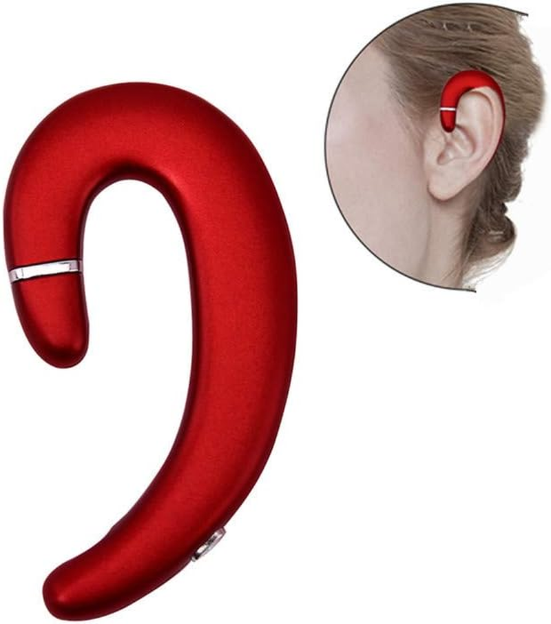 Wireless Bluetooth Headphone,Earpiece Earhook with Microphone Headset,Music Sport Earphones Noise Cancelling Painless Single Ear Earbuds for Sport Running Business Driving (Red)