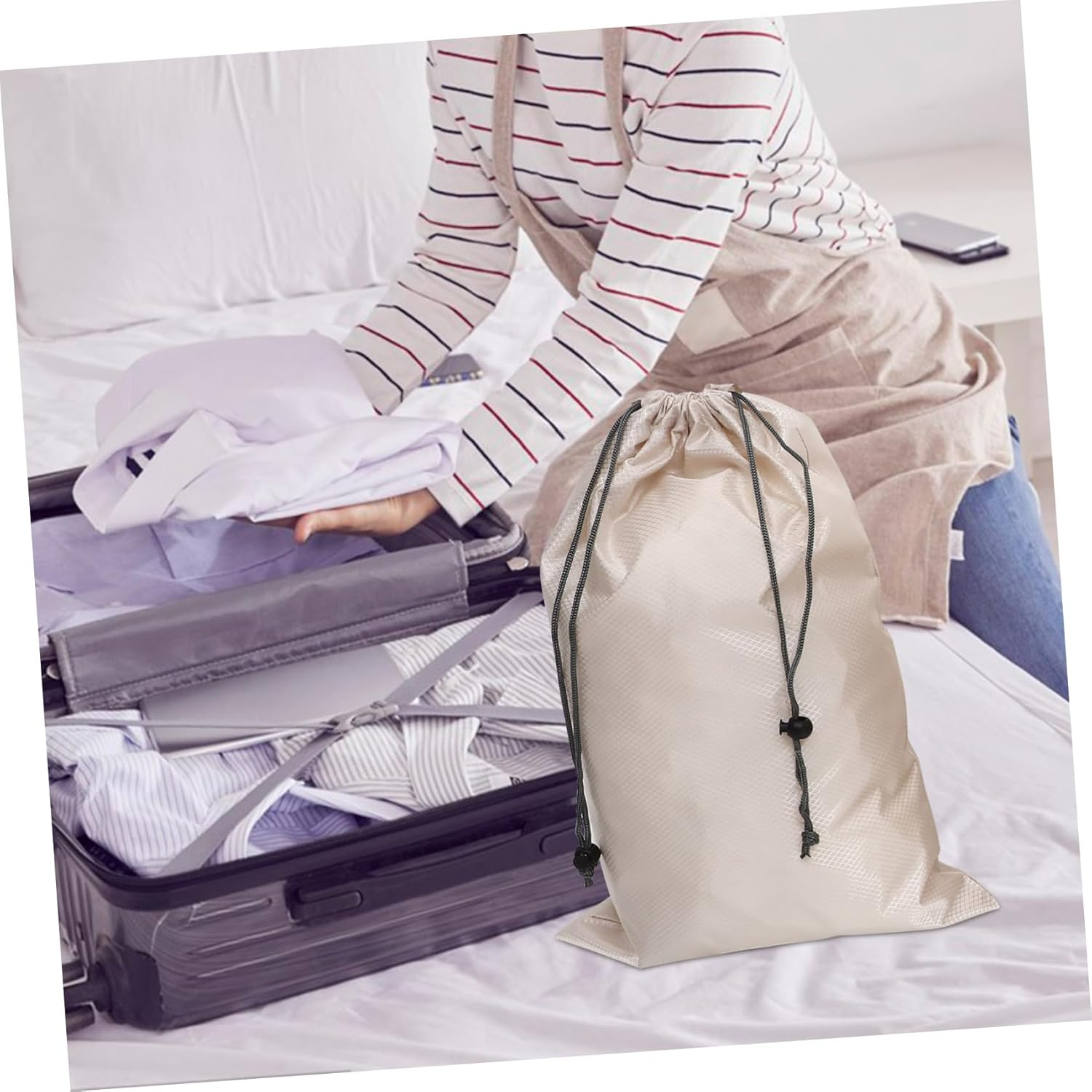 6Pcs Compression Packing Cubes Travel Organizers Expandable Luggage Organizer Bags Multi-Functional Design for Clothes Toiletries Material for Business Trips image number 1