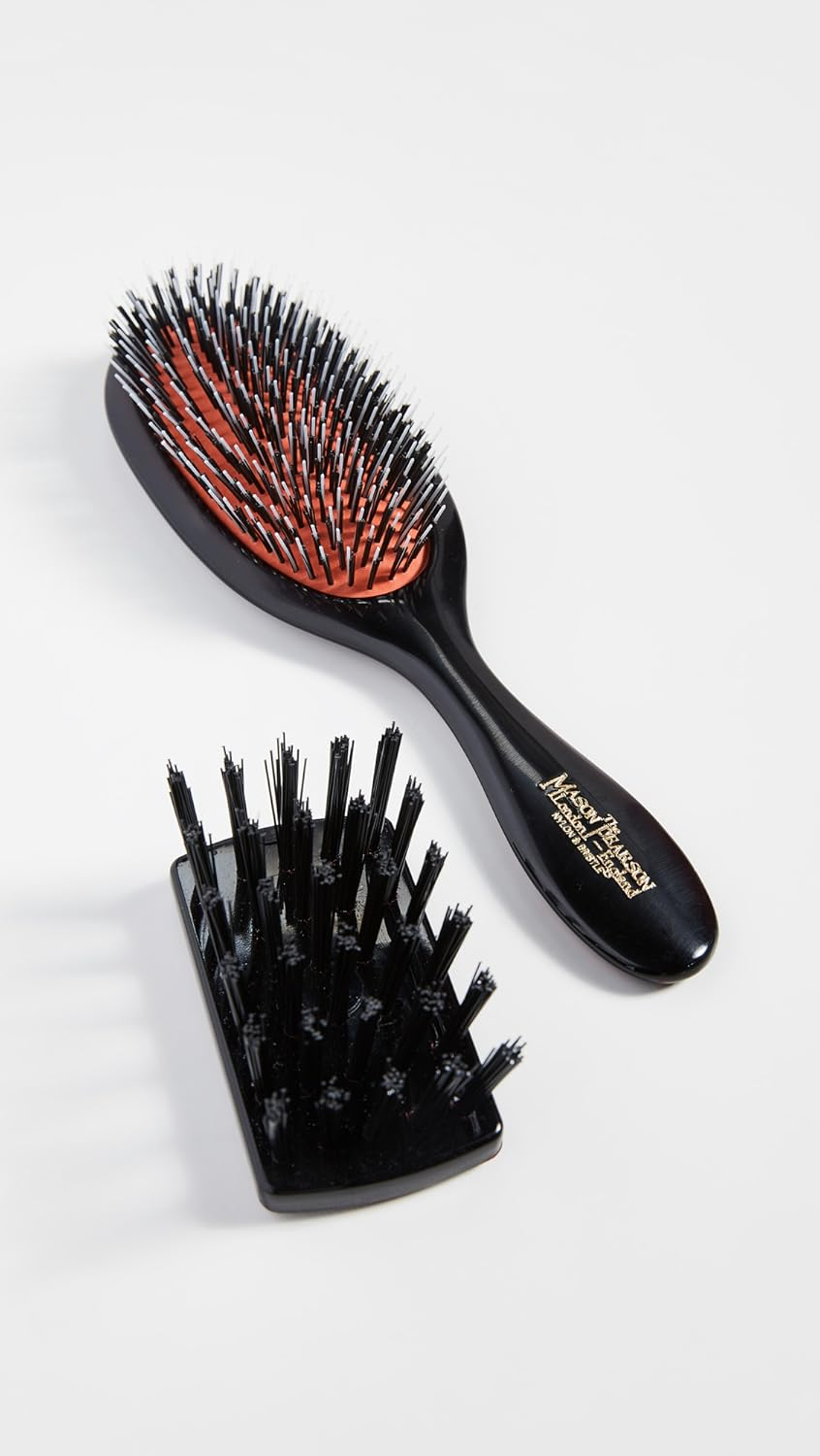 Mason Pearson Handy Mixture Bristle/Nylon Mix Hair Brush-Ruby Handle, Red image number 3