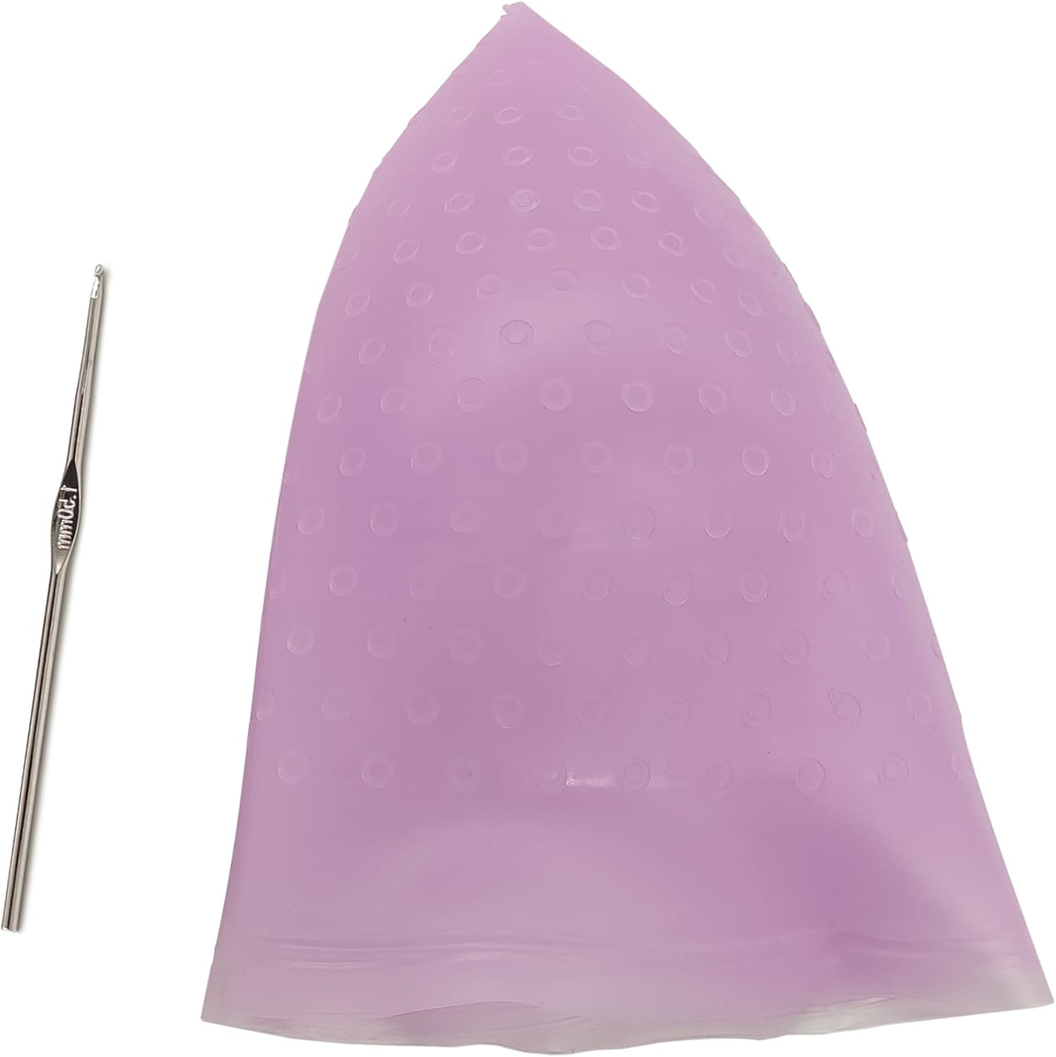 Losaria Highlighting Cap with Holes Already in Silicone Reusable Highlighting Cap Hair Dye Cap with Holes Tipping Caps Hair Salon Hairdressing Highlight Cap and Hook Kit (Purple) image number 5