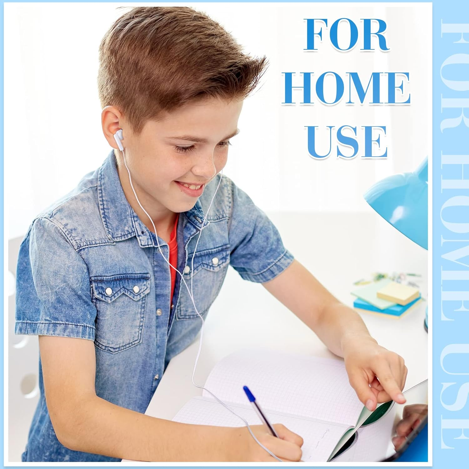 Kanayu 100 Pack Wired Earbuds - White in Ear Headphones - Basic Student Earbuds - No Microphone - 3.5 MM Jack - Suitable for Kids, Schools, Libraries, Laptop image number 3