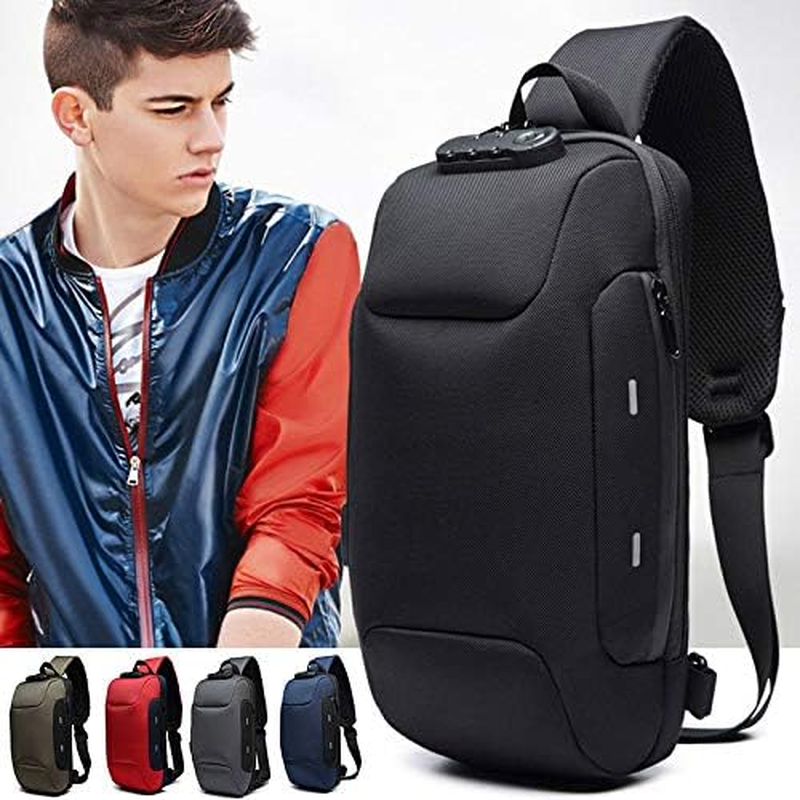 Anti-Theft Backpack with 3-Digit Lock Shoulder Bag Waterproof for Mobile Phone Travel/429 (Color : Green) image number 4