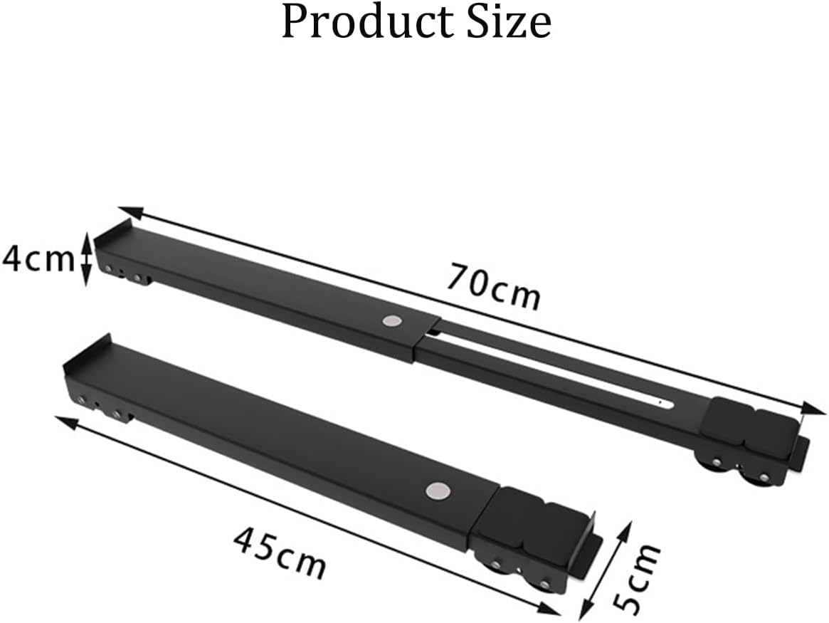 Universal Mobile Base Fridge Stand, Furniture Mobile Roller, Extendable Appliance Rollers Mobile Washing Machine Base, Moving Cart, for Washing Machines, Refrigerators, Dryers, Dishwashers (Black) - White image number 7