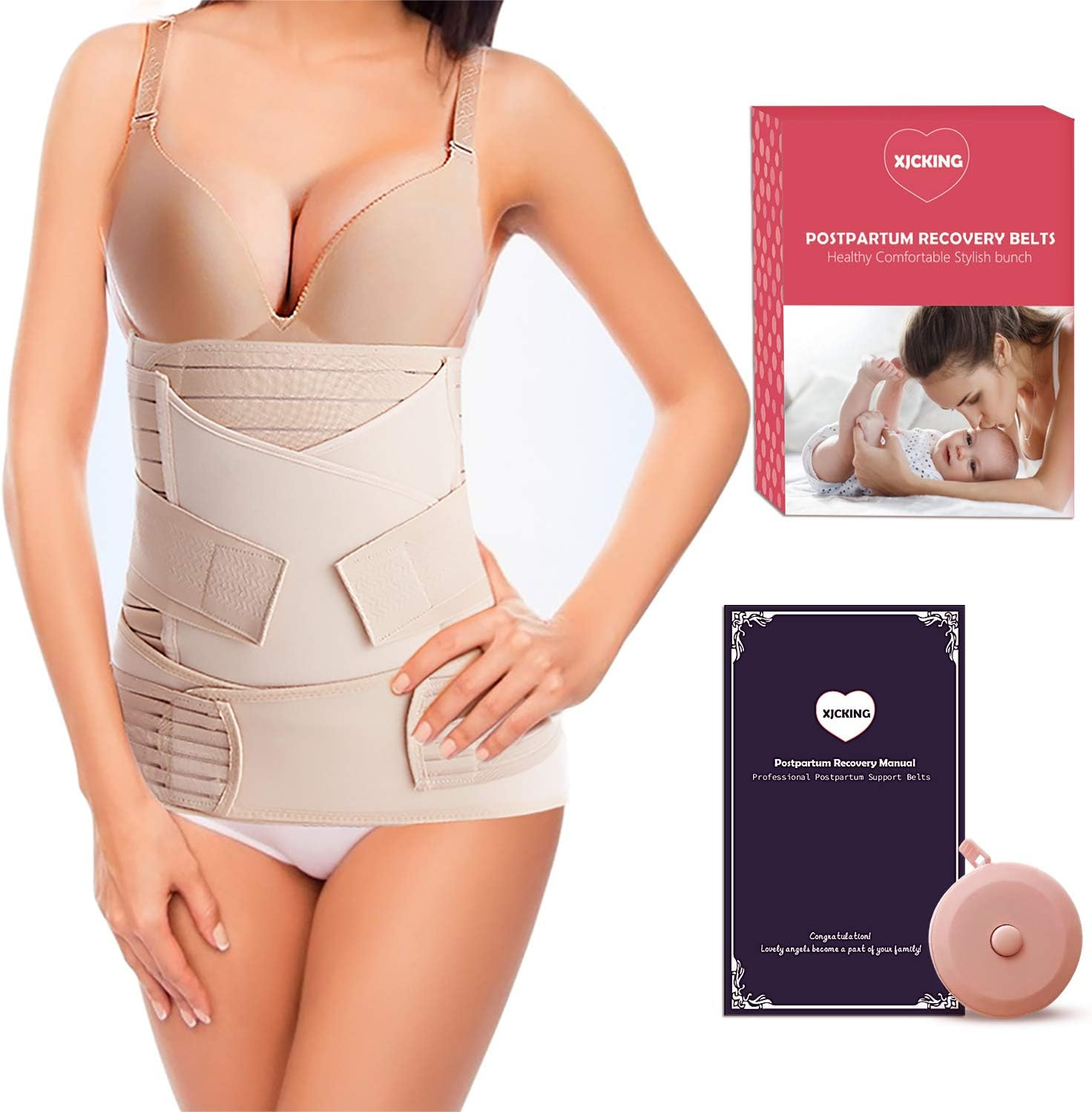 XJCKING 3 in 1 Postpartum Belly Support Recovery Band Wrap - Waist/Pelvis Belt Girdle Body Shaper Postnatal Shapewear image number 6