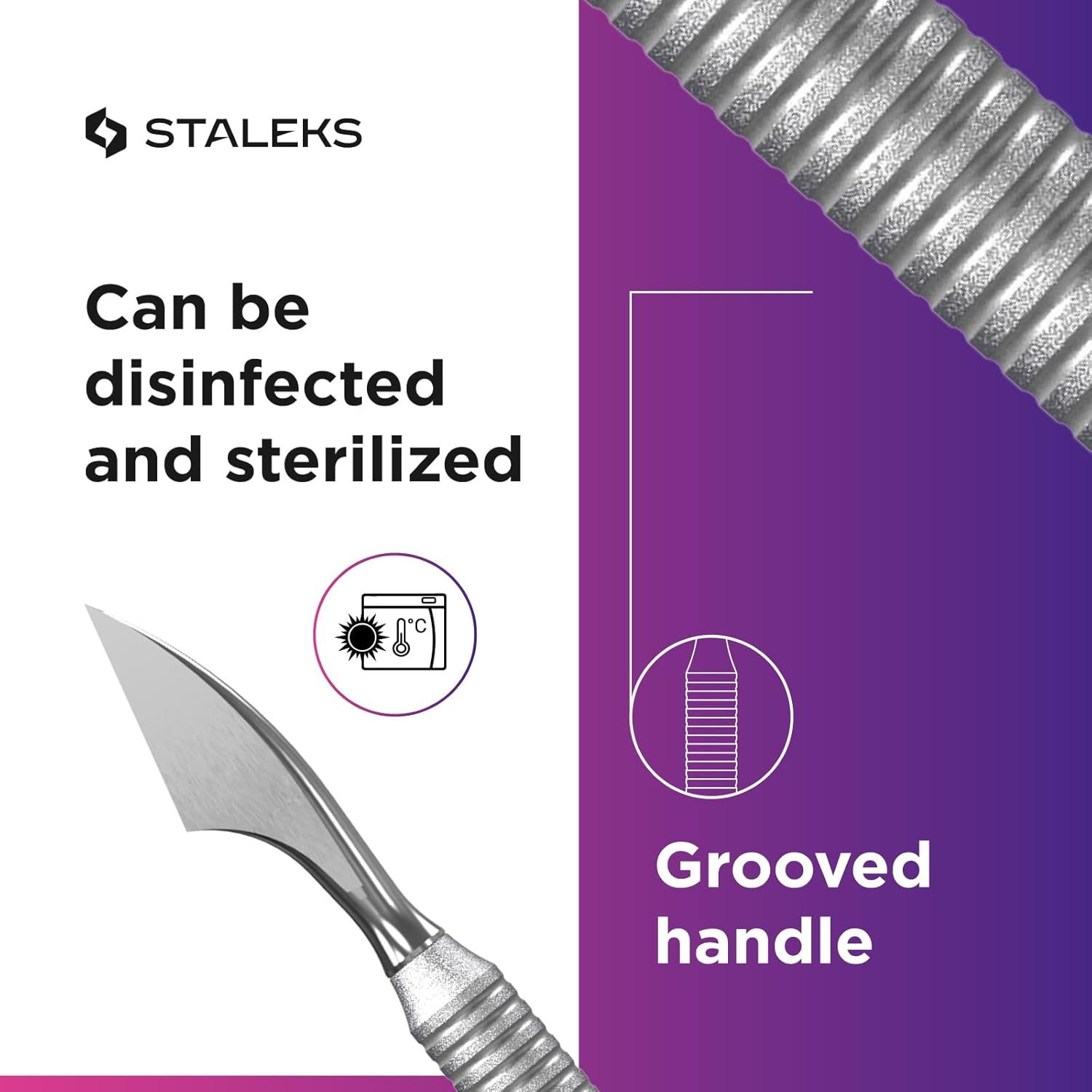STALEKS Smart 51 Type 2 Stainless Steel Cuticle Pusher image number 2