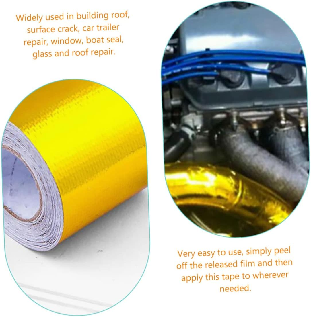 CANIGHT 10M Aluminum Foil Tape Heat Resistant Adhesive for Automotive Exhaust Insulation and Repairs and Flexible for High Temperature Applications image number 2