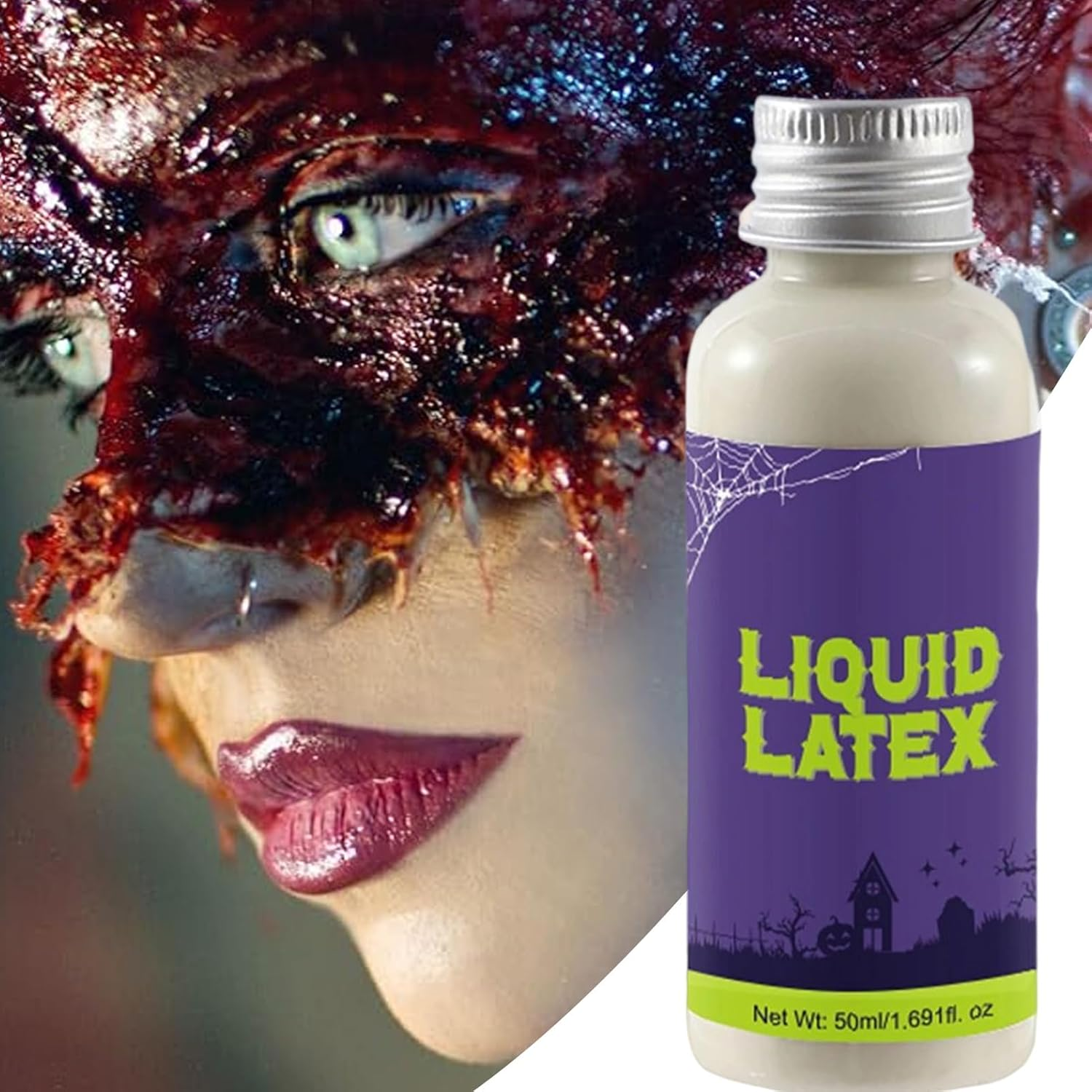 Liquid Latex Body Paint,50Ml Gentle False Wound Latex - Fake Scar Making Supplies for Artists Photography Models Body Painters Cosplay Enthusiasts Theater Performers Makeup Students image number 5
