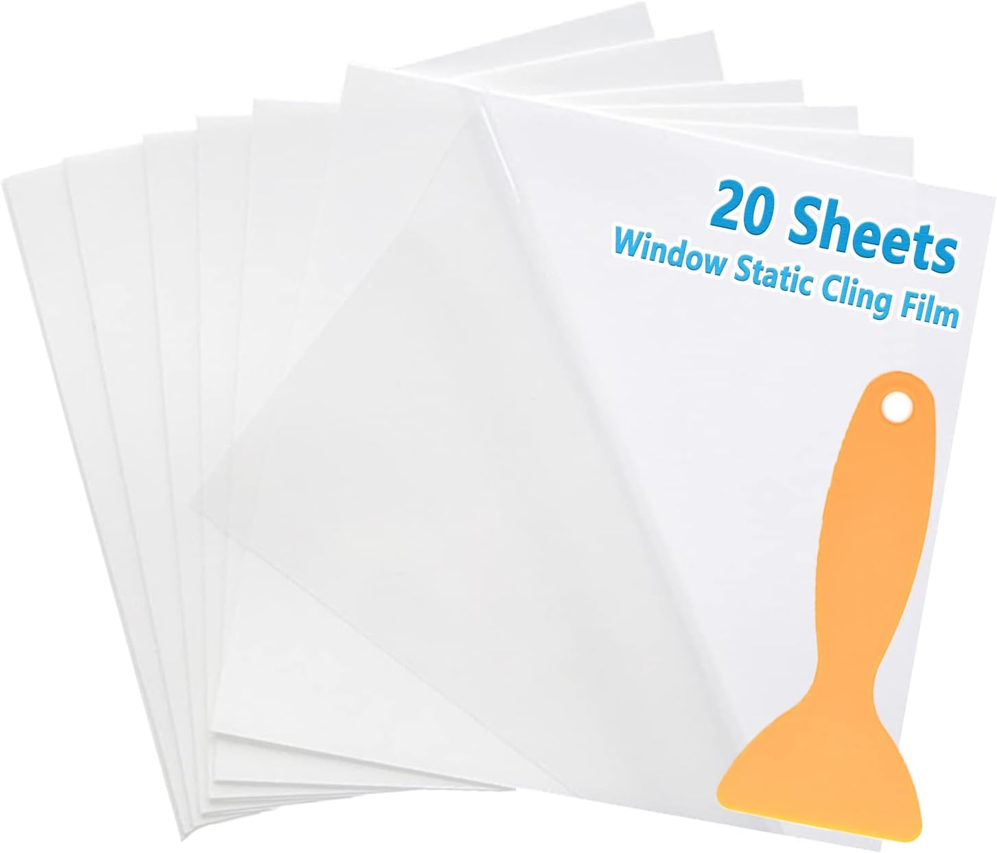 Car Window Static Cling Film - Windshield Sticker Applicator, Clear Decals for Cars, Parking Permit Inspection Holder, 12PCS 6.3''&times;6.3'' image number 1