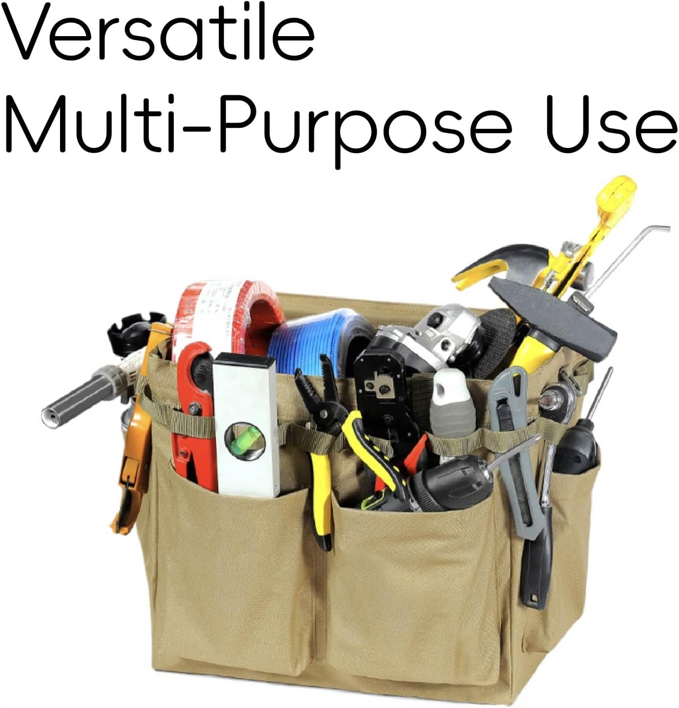 Garden Tote, Picnic Bag Large Capacity Multi Pocket Outdoor Storage Tote Bag, Waterproof Gardening & Camping Tool Kits Holder, Portable & Foldable Garden Tool Organizer