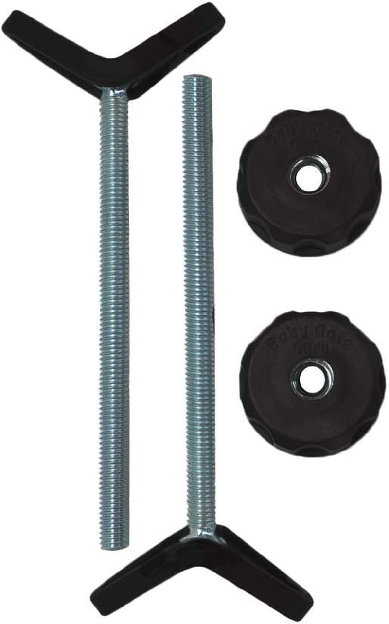 Extra Long Stair Banister Adapter Y-Spindle Rods 2 Pack for Pressure Mounted Baby and Pet Safety Gates (8Mm, Black)