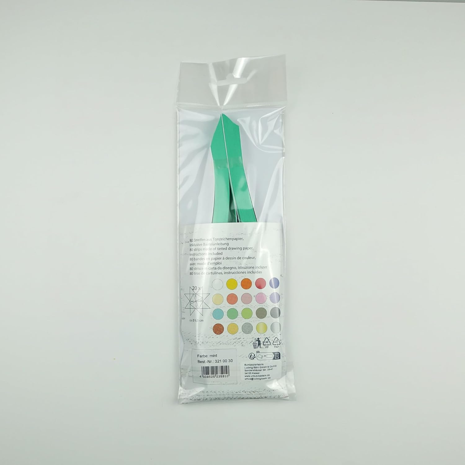 Ursus 3210030 Paper Strips for Froebel Stars Made of Coloured Drawing Paper 130 G/M&sup2; 1.5 X 50 Cm 80 Strips for Approx. 20 Stars, Mint, One Size image number 1