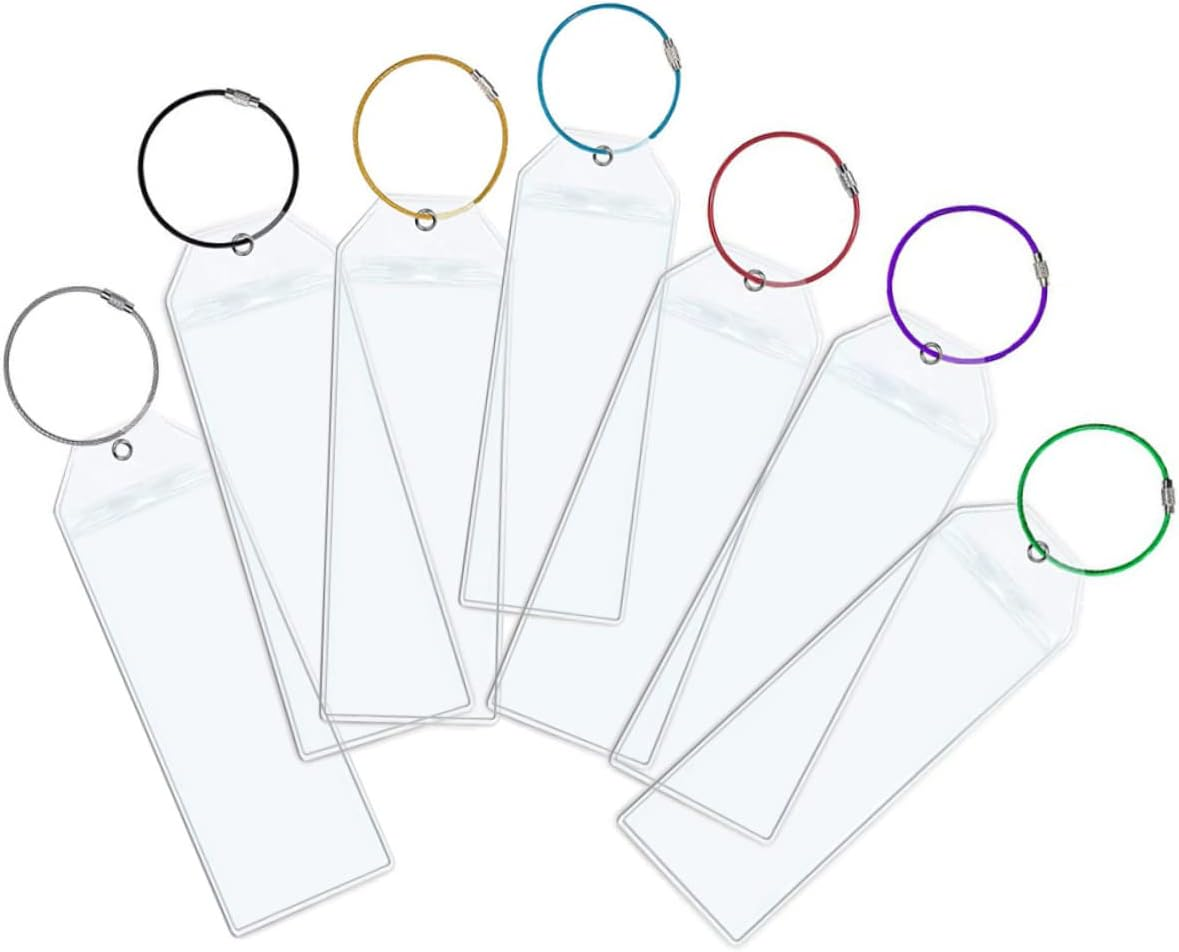 Baluue 1Set Portable PVC Luggage Tags with Transparent Case Durable Suitcase Id Labels for Travel and Cruise Reusable Baggage Name Tags with Design Mixed Colors 7Pcs image number 4