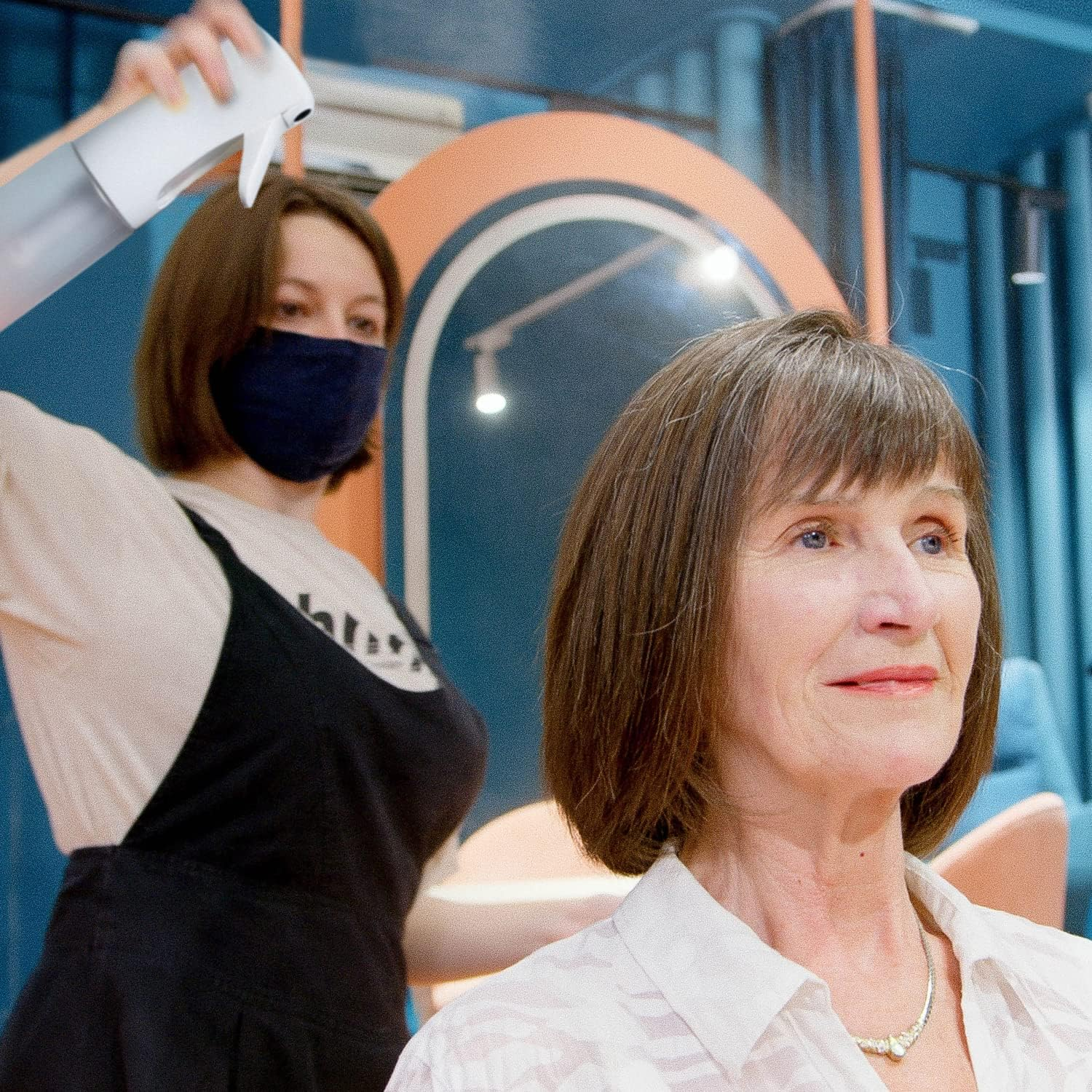 TANSHINE Water Spray Bottle for Hair Plant Fine Mister Continuous Spray Bottle for Curly Hair Styling, Cleaning, Misting & Skin Care 10Oz/300Ml (Pink)