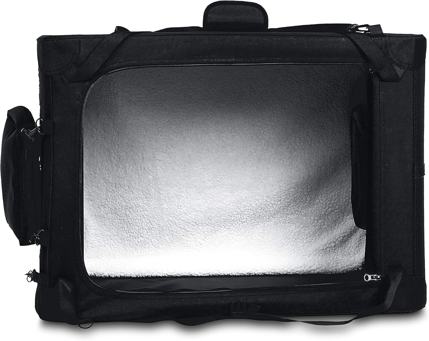 Amazon Basics Folding Portable Soft Pet Dog Crate Carrier Kennel - 91 X 60 X 61 Centimeters, Black image number 1