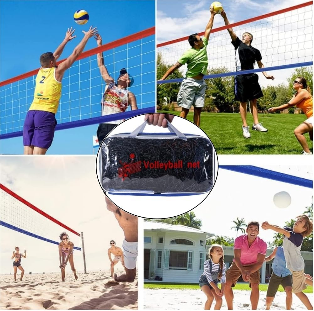 DACUAN Tournament Volleyball Net 9.5M X 1M Outdoor with Tear-Resistant Border Aircraft Steel Cable,Portable Volleyball Net for Outdoor Backyard Court Yard.