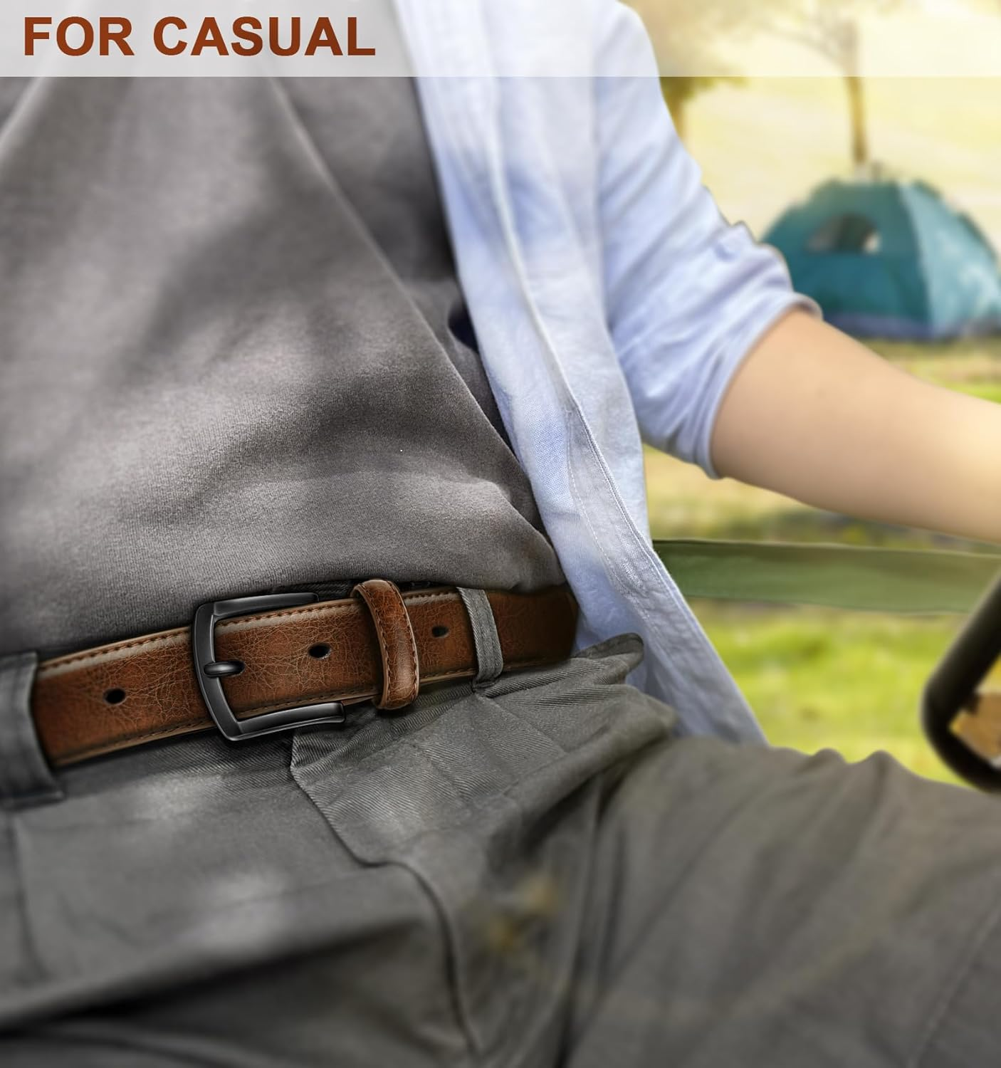 KEMISANT Men Belt 2Pack &ndash; Genuine Leather Belt for Men Dress Casual Golf Jeans 1 3/8"