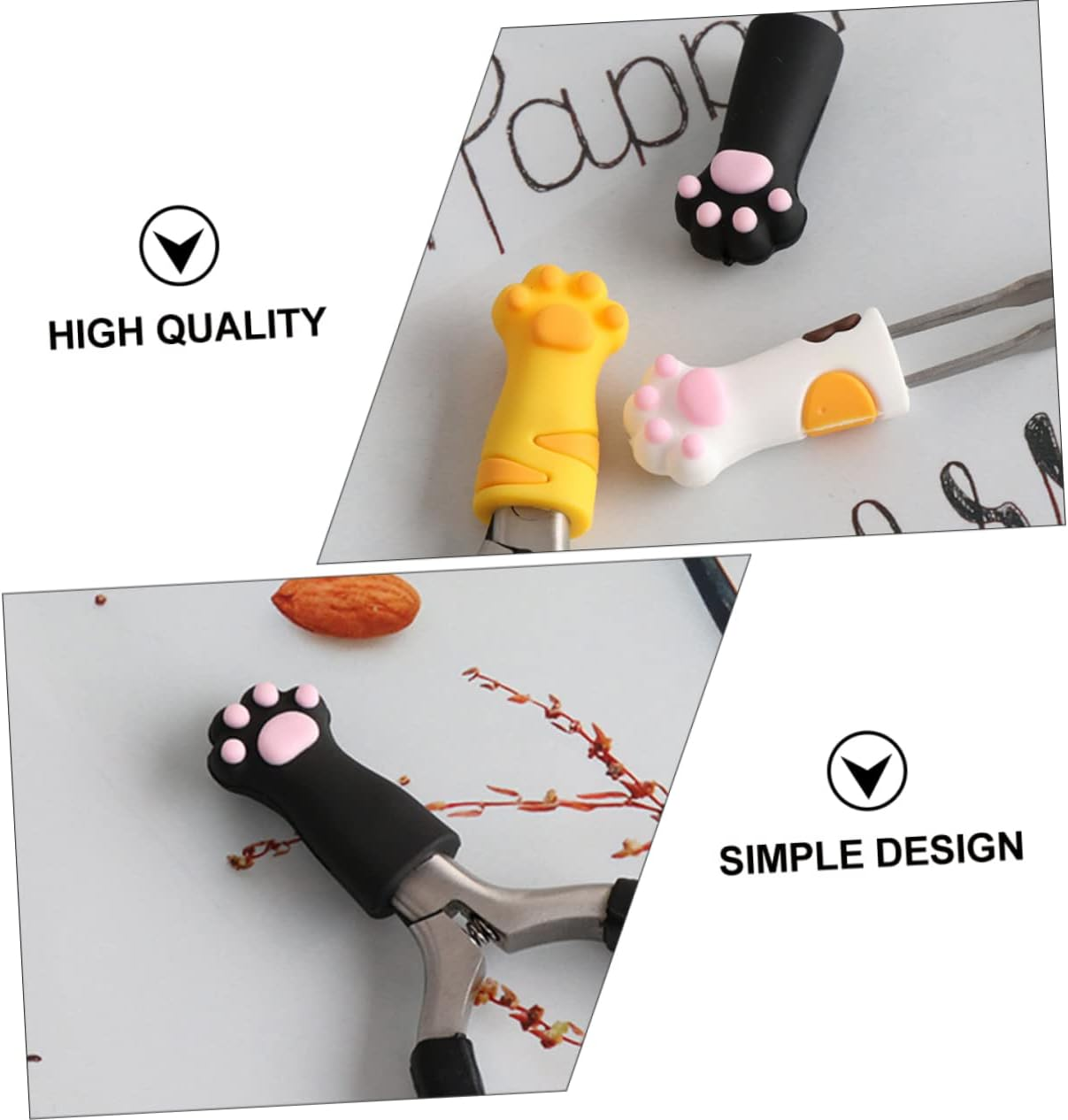 HEALEEP 3Pcs Silicone Flexible Pet Grooming Tools Cover Cat Claw Scissors Cap Tweezers Sleeve Pedicure Tool Protector in Colors image number 6