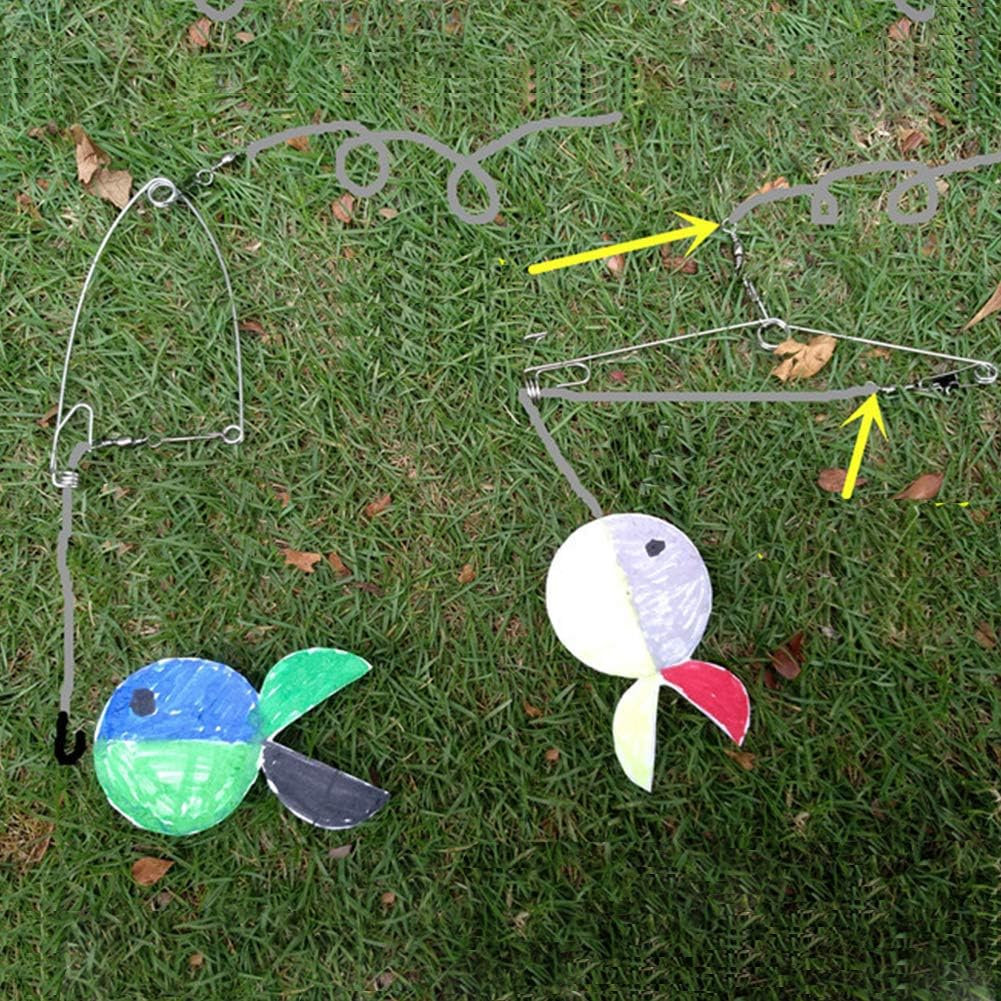 LLDYNW Automatic Fishing Device Spring Loaded Speed Hook Lazy Person Fish Hooks Automatic Ejection Ice Fishing Bait Traps 12 Pack image number 3