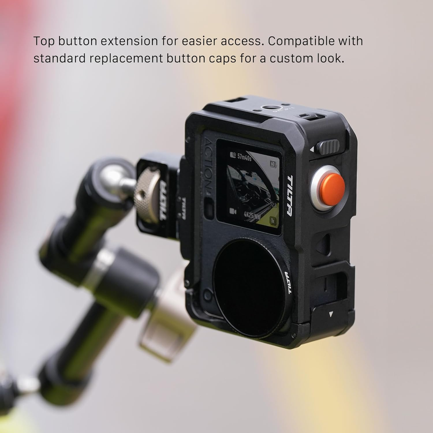 Tilta Full Camera Cage Compatible with DJI Osmo Action 6 | 1/4"-20 Thread with Locating Points | Cold Shoe Receiver | Button Extension | Battery Door & Card Slot Open Access | Black image number 2