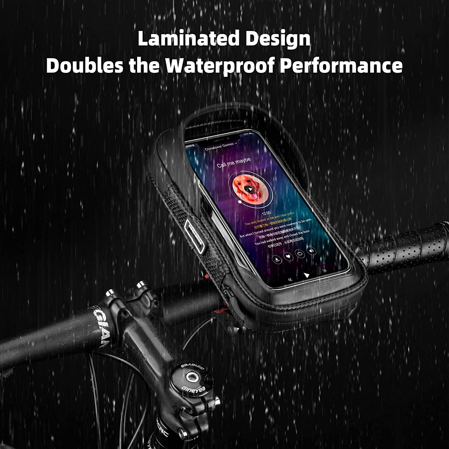 ROCKBROS Bike Phone Mount Bicycle Phone Holder Waterproof and Shockproof Bike Phone Pouch Cell Phone Case Compatible with Iphone 11/12 Pro Max 8 plus Phones below 6.8&rdquo; image number 2