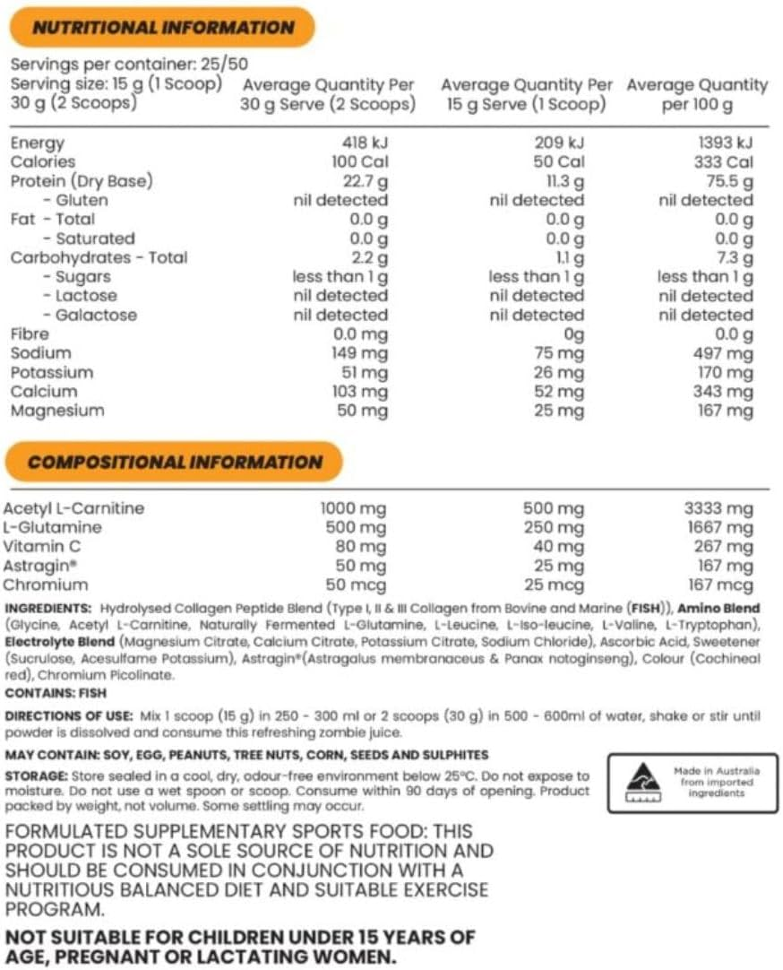 Zombie Labs Protein Water 50 Scoops Sinister Strawberry Pineapple