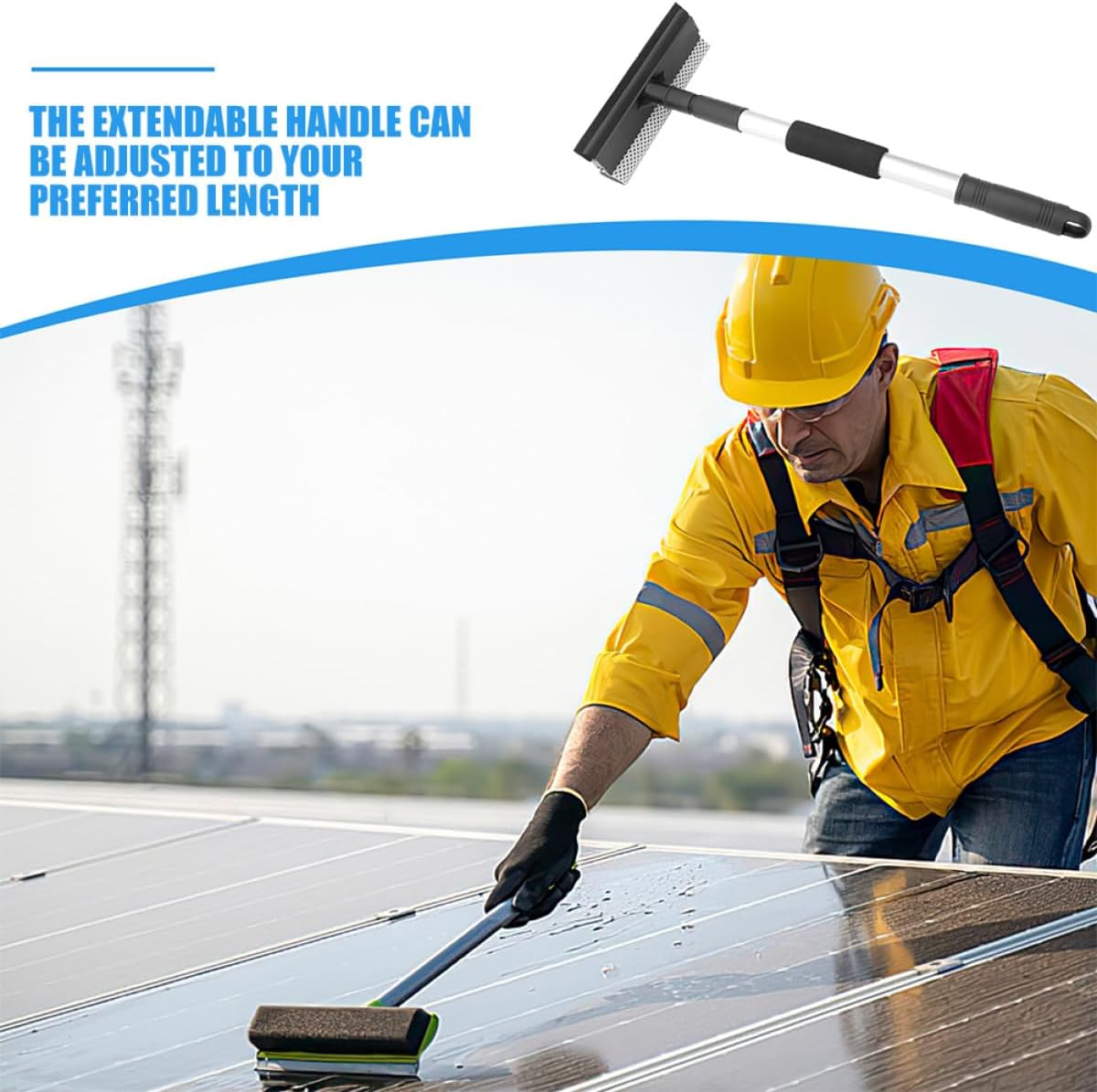 TOPPERFUN 2 Pcs Extendable Window Squeegee with Telescopic Handle Dual-Sided Glass Cleaner for Home Car Windshield Shower Door Multi-Purpose Cleaning Tool image number 5