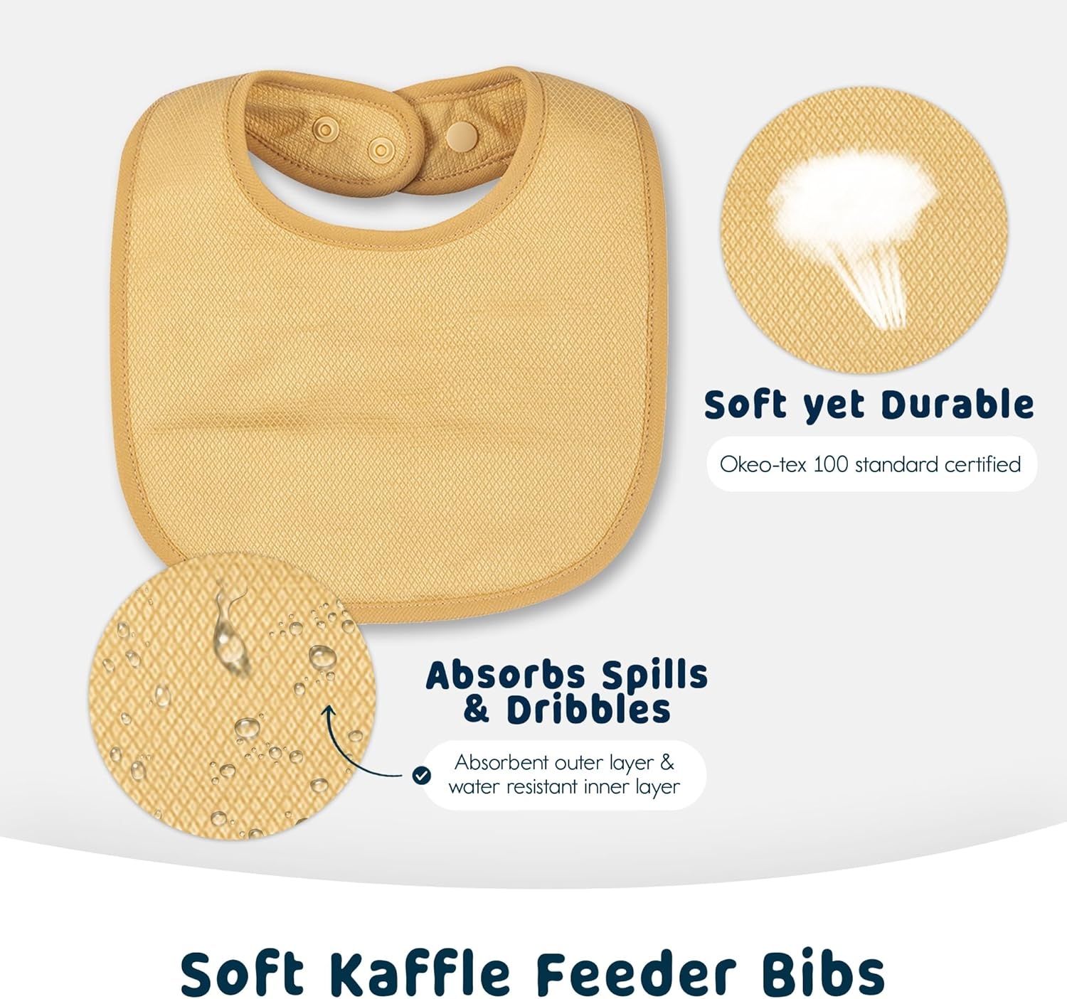 Tiny Twinkle Feeder Bib - Absorbent and Waterproof Baby Bib - Black And White Unisex Set image number 7