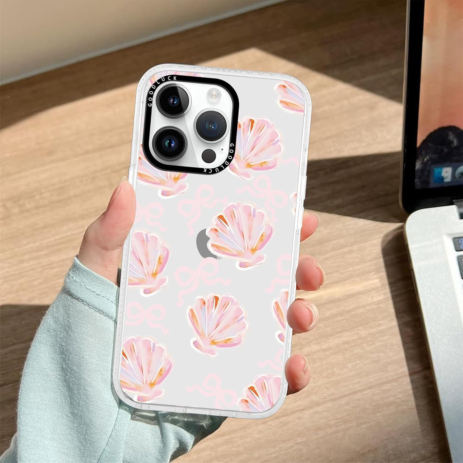 Yoedge Transparent Mobile Phone Case for Iphone 14 Pro Max Case, Aesthetic Bow Pattern, Cute Shell Design, Girls Gift, Protective Case, Silicone Hard PC Case Cover for Iphone 14Pro Max 6.7 Inches image number 2